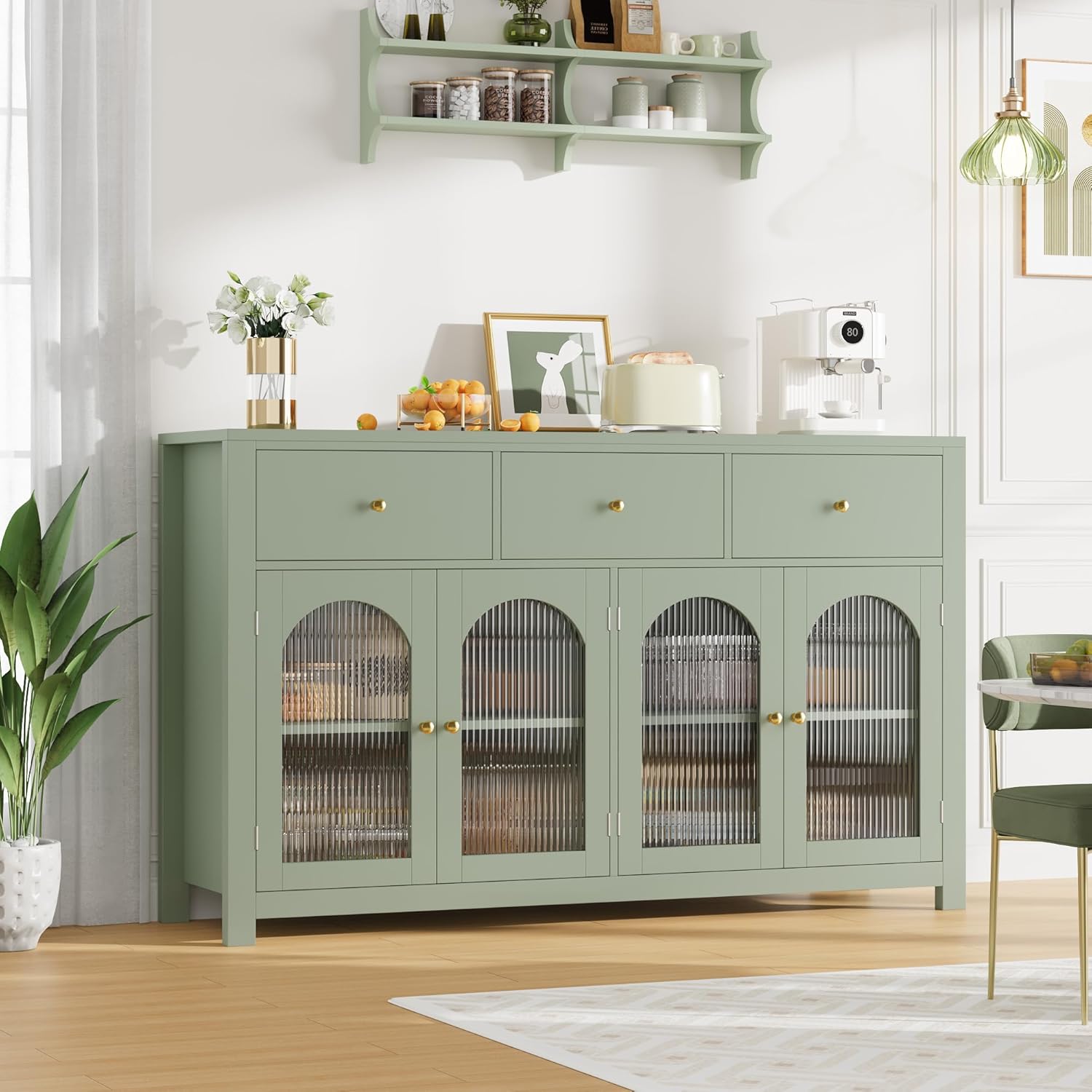 FINETONES Buffet Cabinet with Storage, 55.1