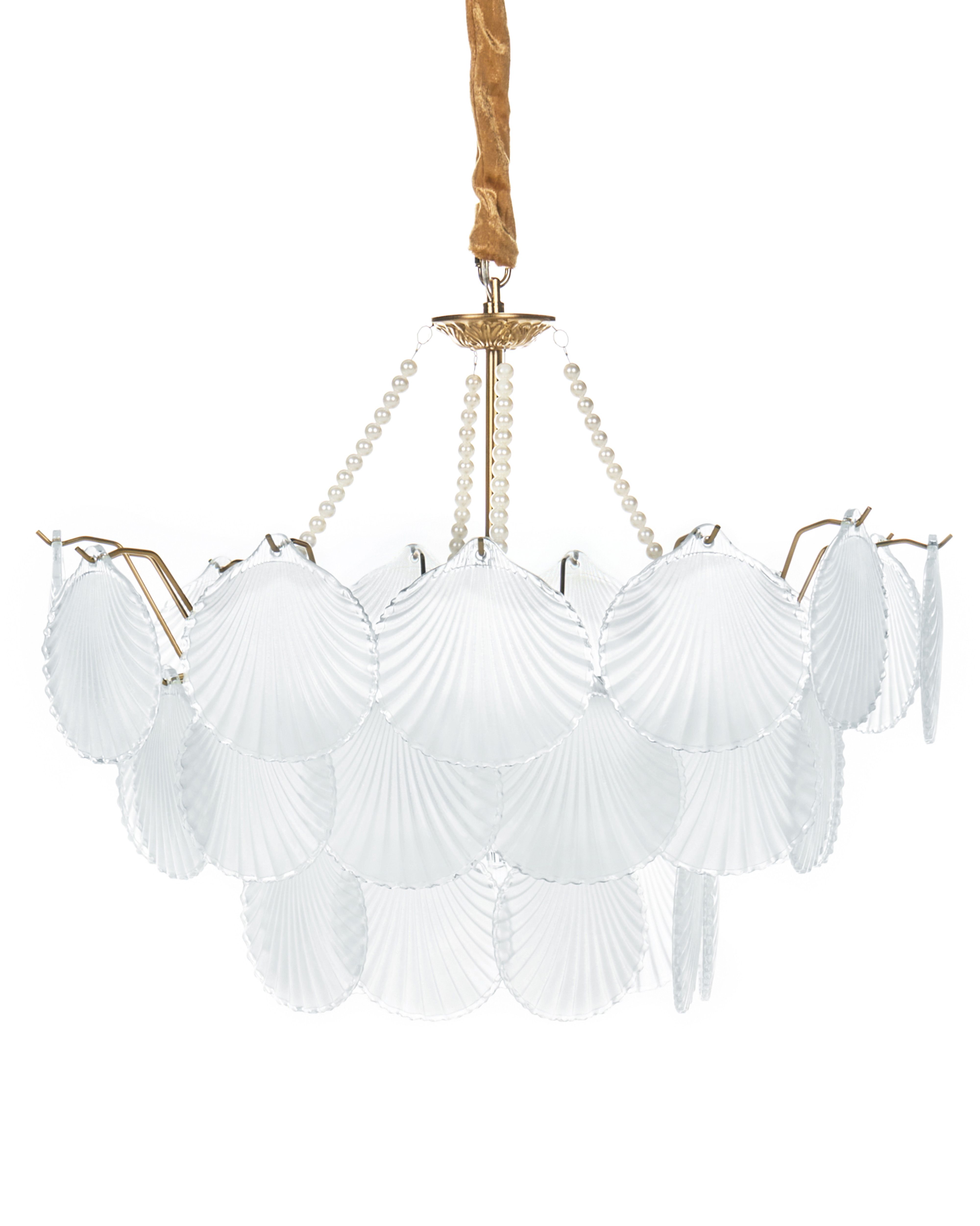 Chandelier BIGOTE Glass Brass