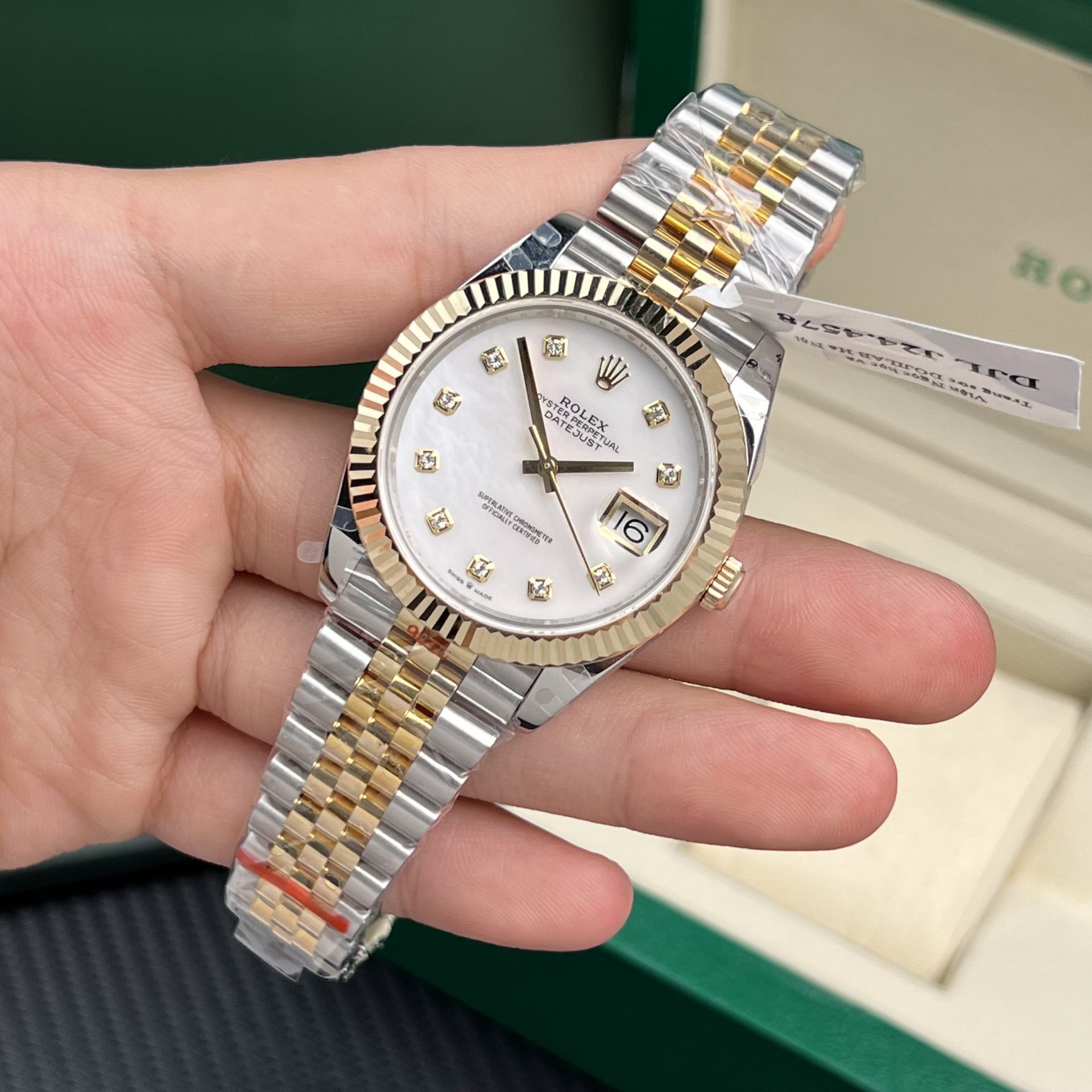 Rolex Replica Watch DateJust Gold Wrapped Mother Of Pearl Dial GM Factory 41mm - Top club