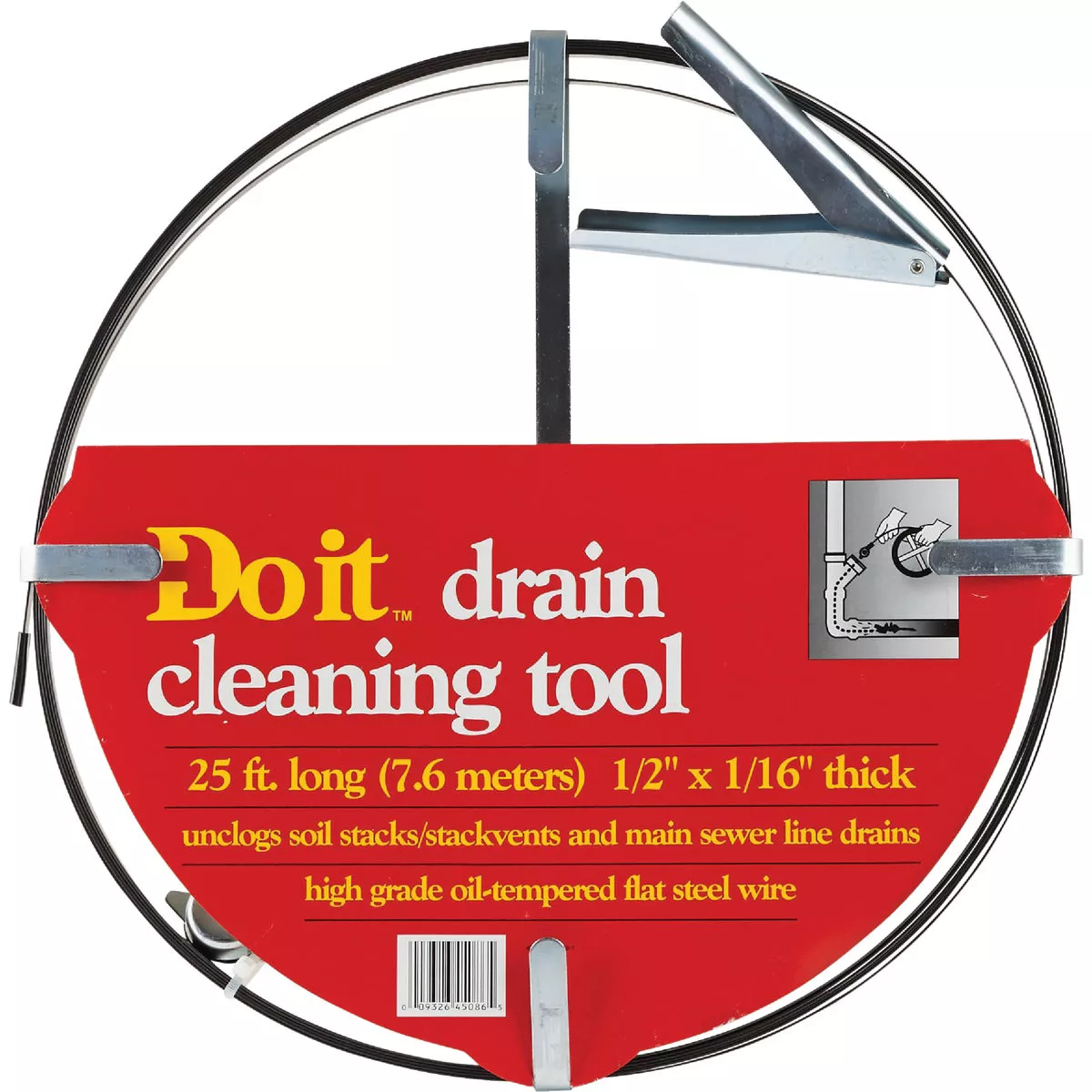 Do it Best Flat 1/2 In. x 1/16 In. x 25 Ft. Spear Sewer Rod