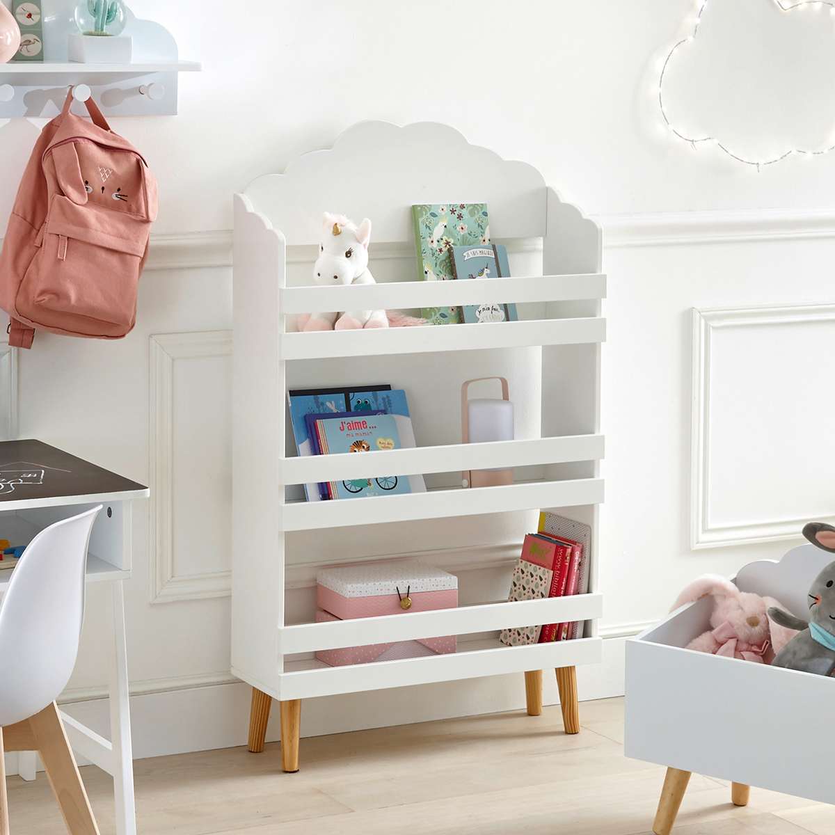 Kids bookcase "Cloud" White, H.100 cm