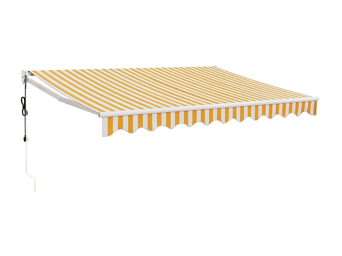 Auvent rétractable automatique jaune et blanc 3,5x2,5 m WVGQ1193