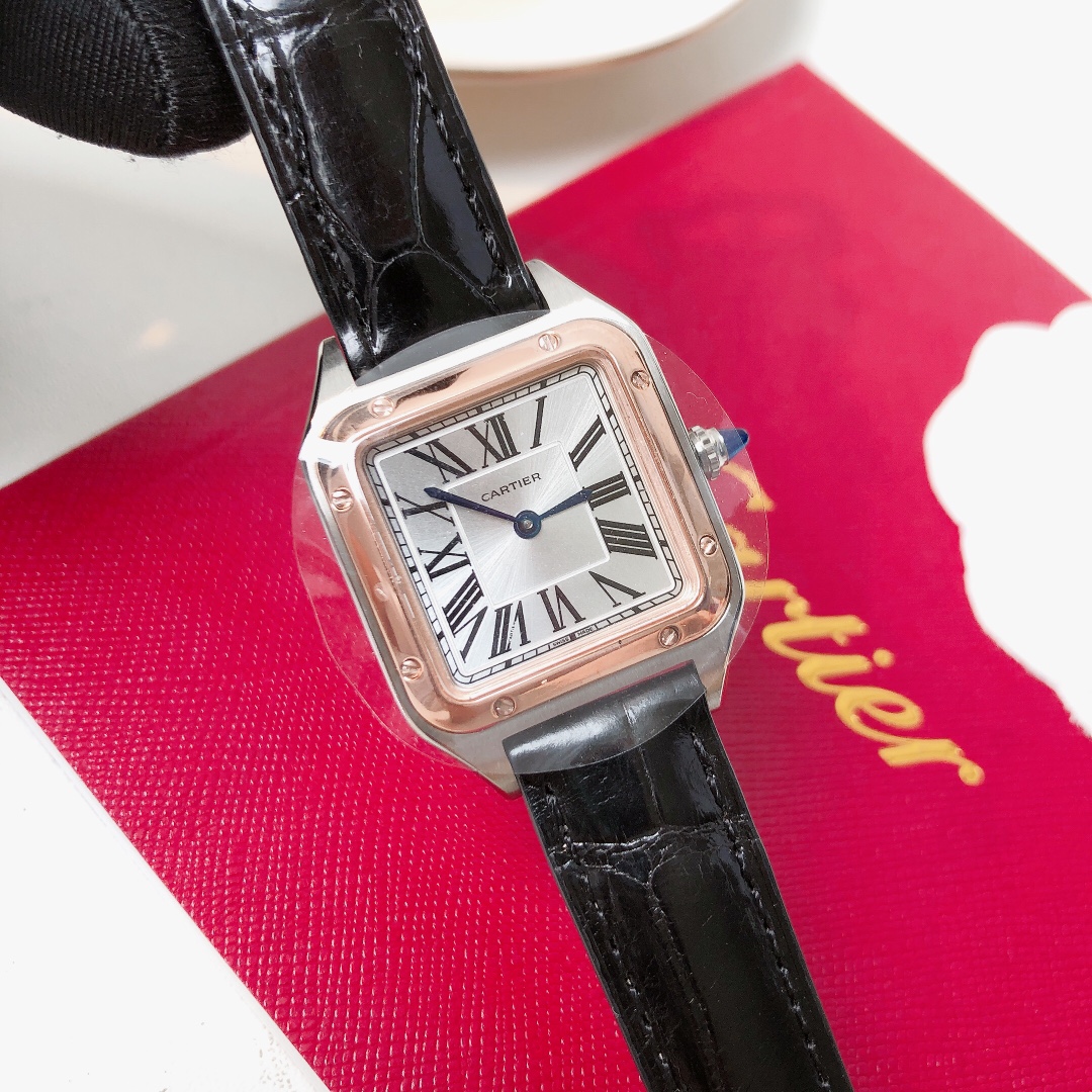 Santos Demoisell Santos Collection - Stainless Steel Mini Black(1:1 replica) - Elite Watch Atelier