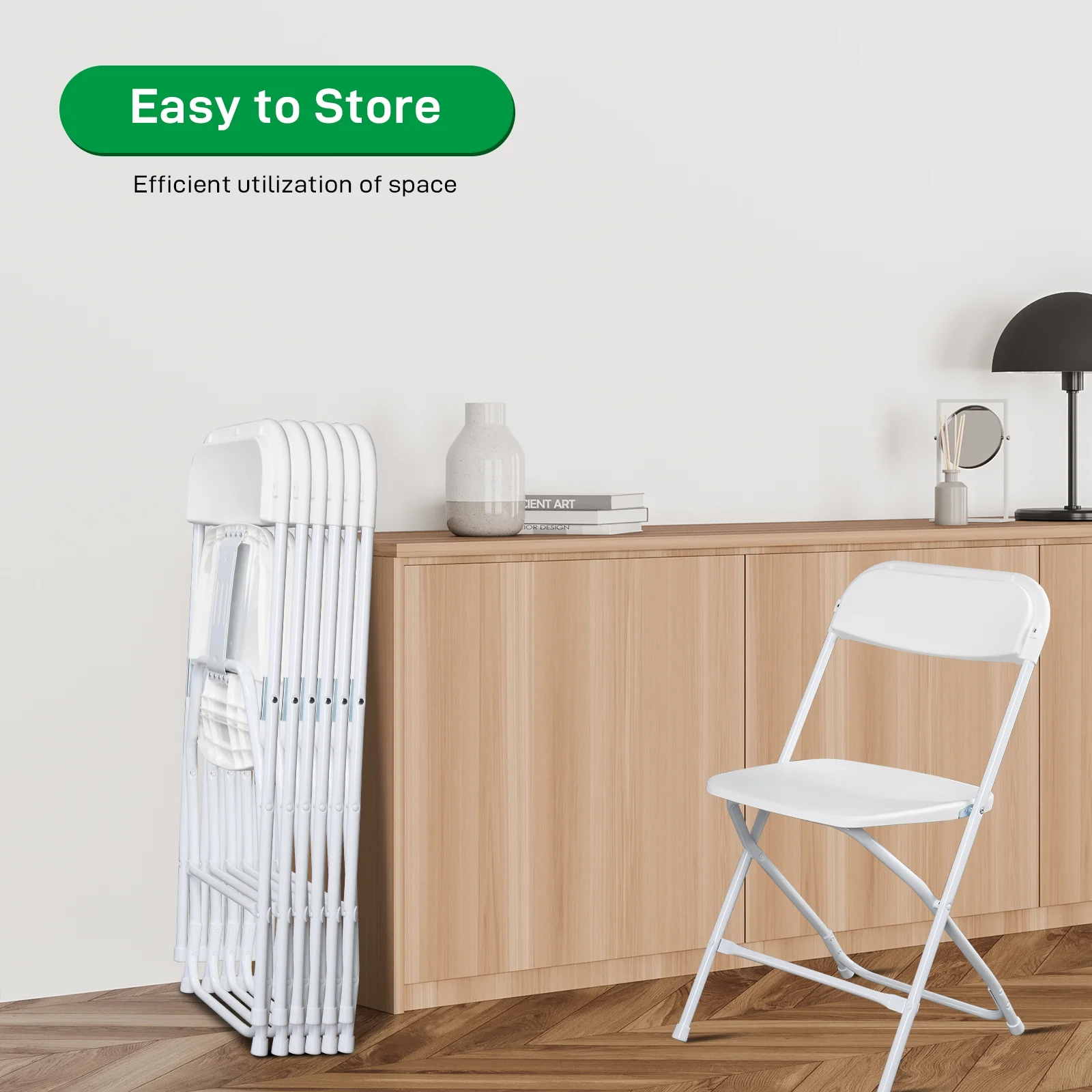 Ktaxon 10 Pack Commercial Plastic Folding Chairs Stackable Wedding Party Chairs Portable Chairs for Outdoor White - Image 6