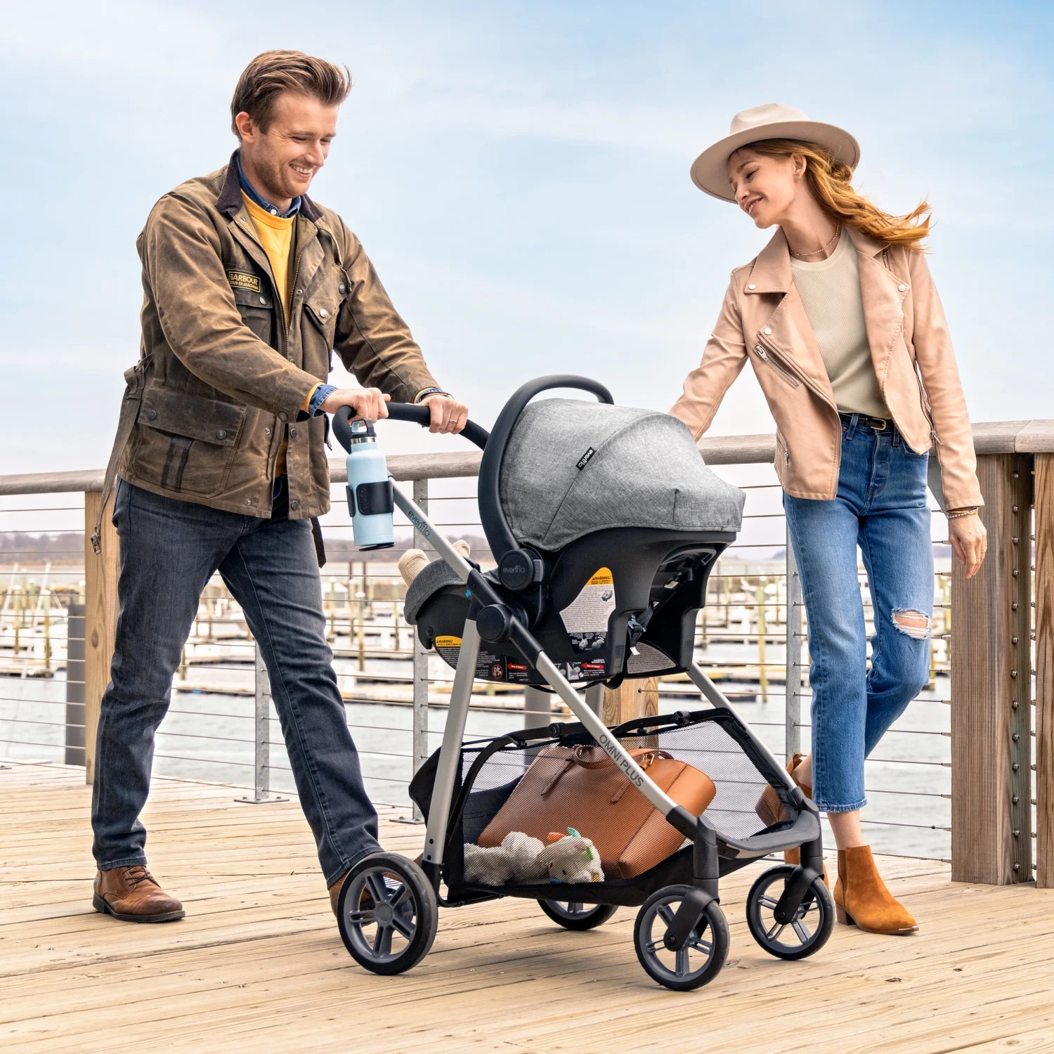 Evenflo Omni Plus Modular Travel System with LiteMax Sport Infant Car Seat, Mylar Gray, Unisex - Image 21