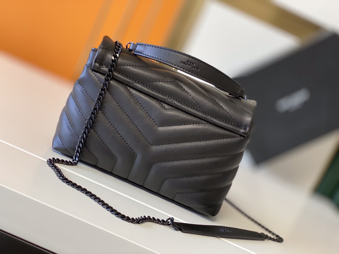 Replica Ysl Loulou Small Bag In Matelasse Y Leather- Black/Beige/Red1:1High-quality replica