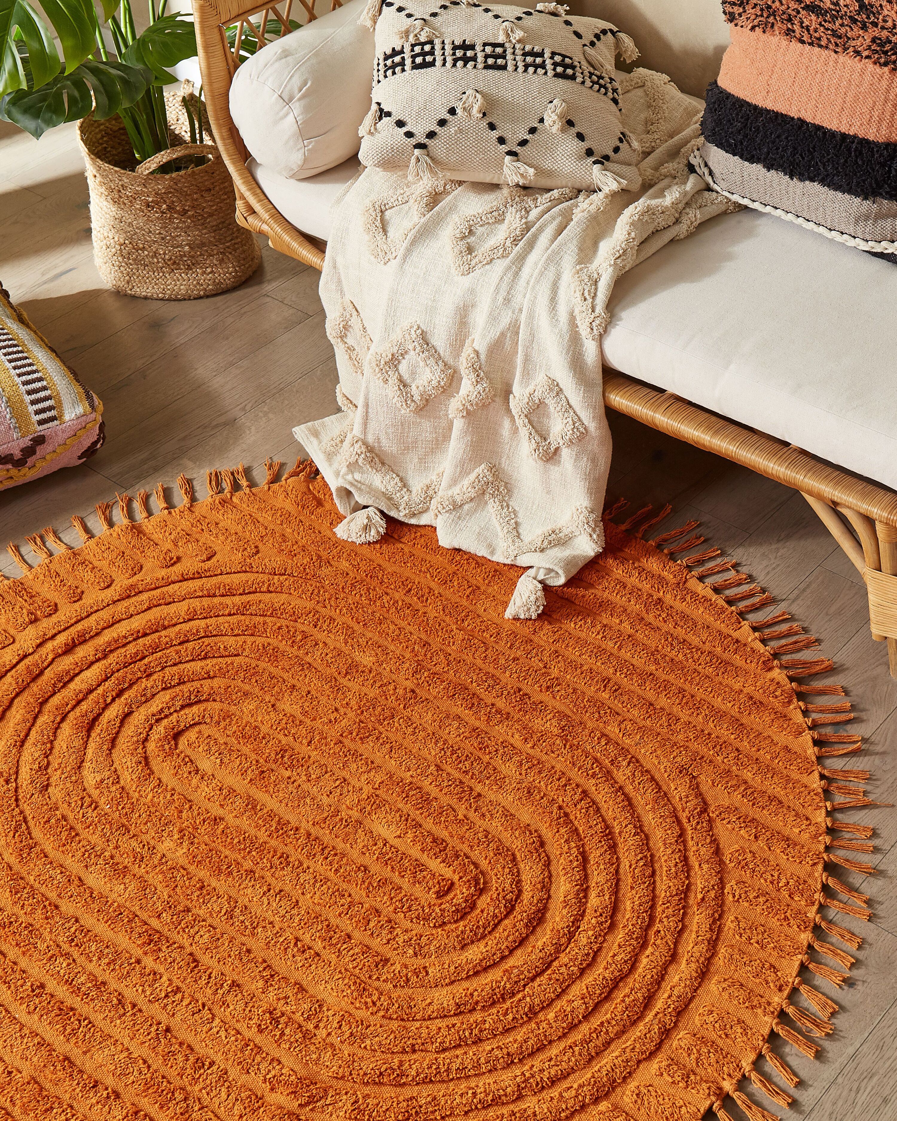 Rug HALFETI Orange ø 140 cm Cotton