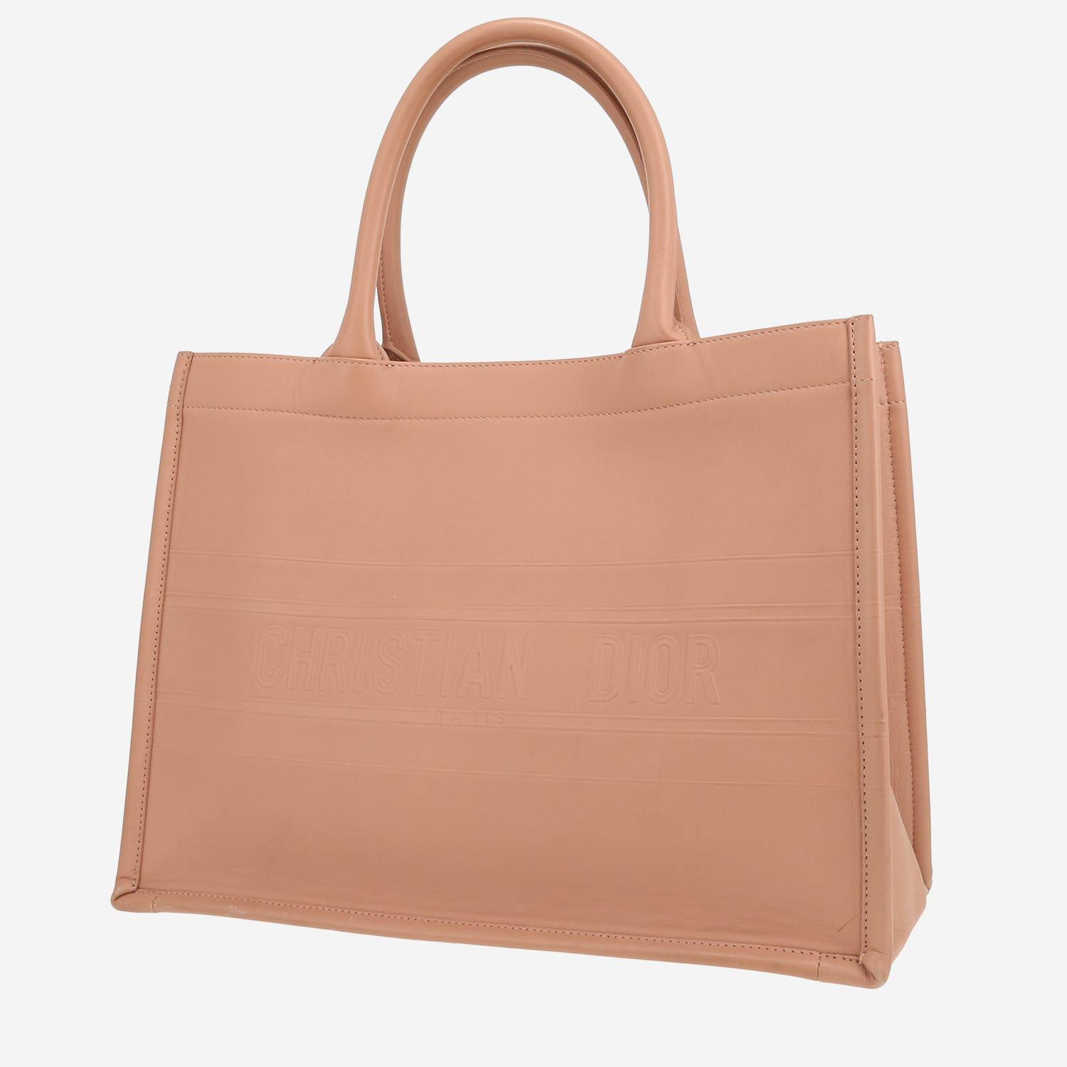 Dior Book Tote shopping bag in pink leather