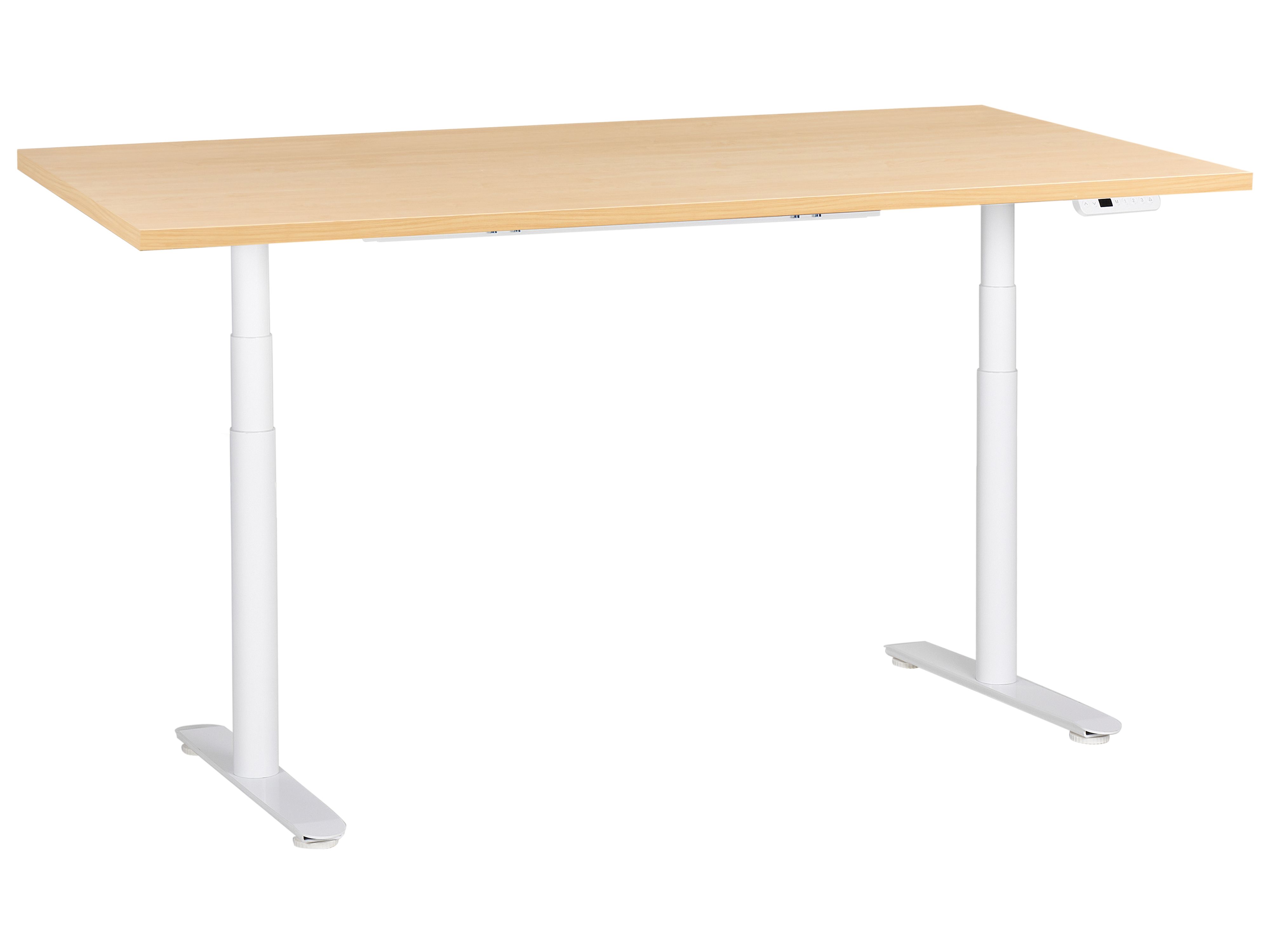 Electric Adjustable Standing Desk DESTINAS Light Brown/ White 180 cm 72 cm
