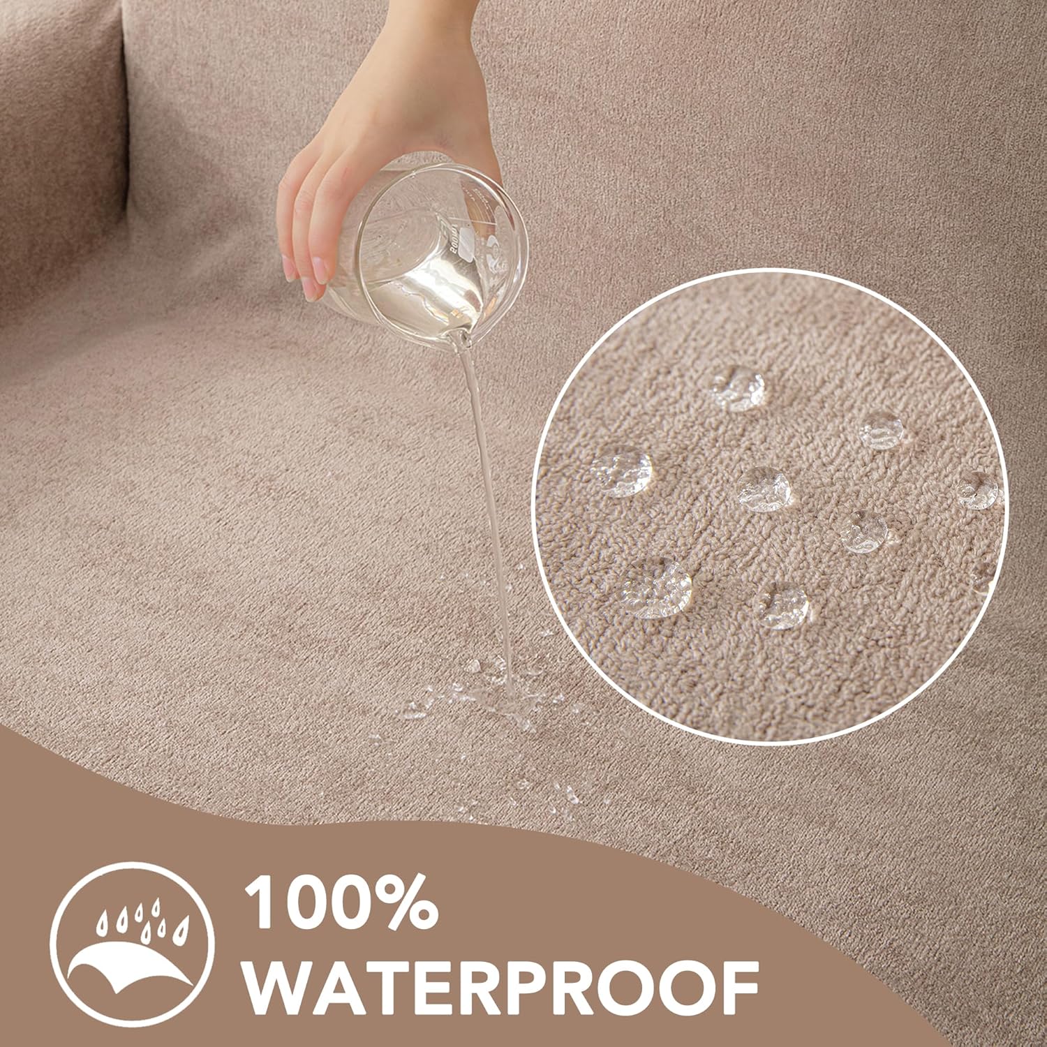 Waterproof Couch Covers for 4 Cushion, Non Slip Cat-Scratch Resistant Sofa Couch Covers for Dogs, L Shape Sectional Protectors Slipcovers, Large Furniture Covers for Pets, 91