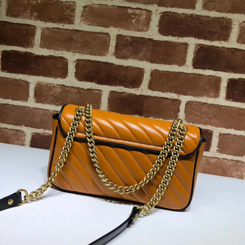 Replica Gucci Gg Marmont Small Shoulder Bag 443497 Cognac1:1High-quality replica
