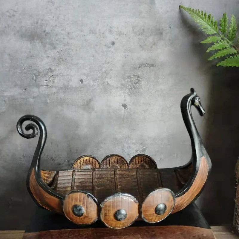DragonSail Antiek Viking Schip Organizer - Handgemaakte Details en Klassieke Afwerking - Ideaal voor Diverse Toepassingen