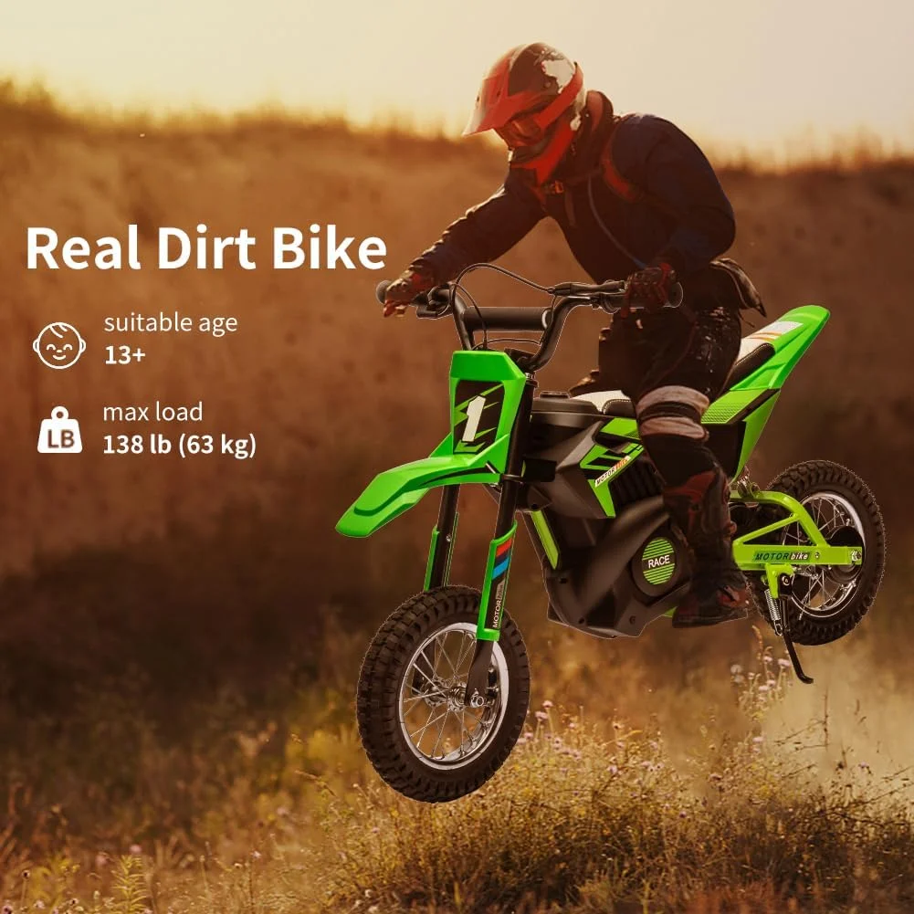 Nasitip Electric 350W Dirt Bike for Kids 8-16 year - Black - Image 12