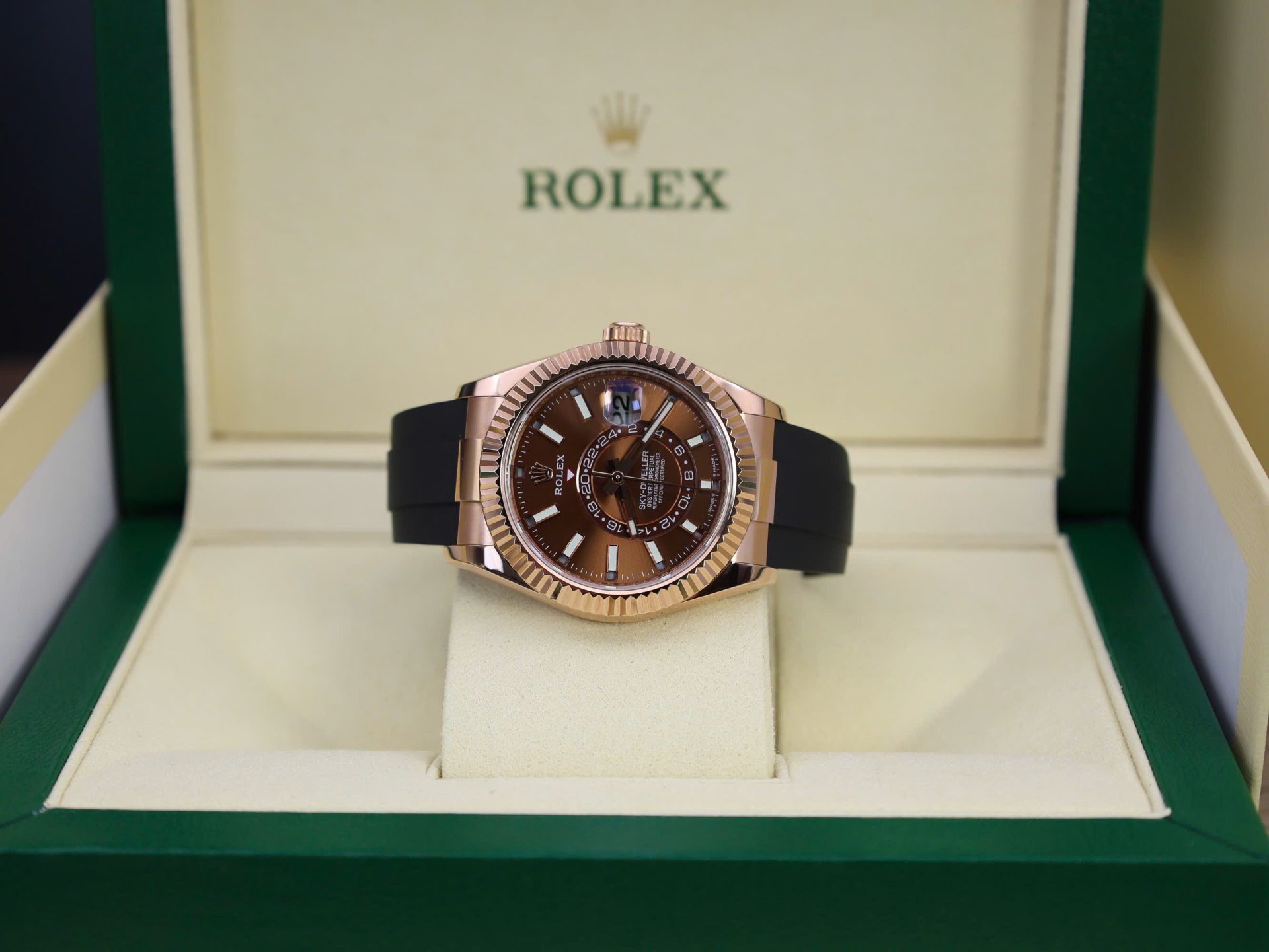 Rolex Sky-Dweller M336235 Custom Gold Wrapped Chocolate Dial 42mm - Top club