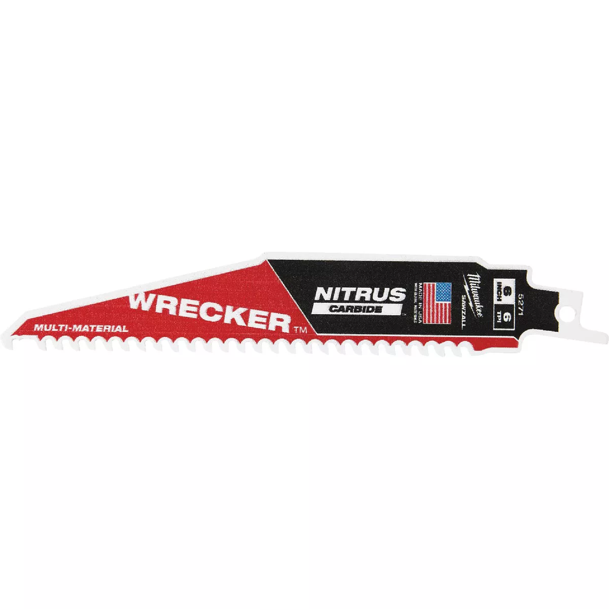 Milwaukee SAWZALL The WRECKER 6 In. 6 TPI Multi-Material Demolition Reciprocating Saw Blade with Nitrus Carbide Teeth