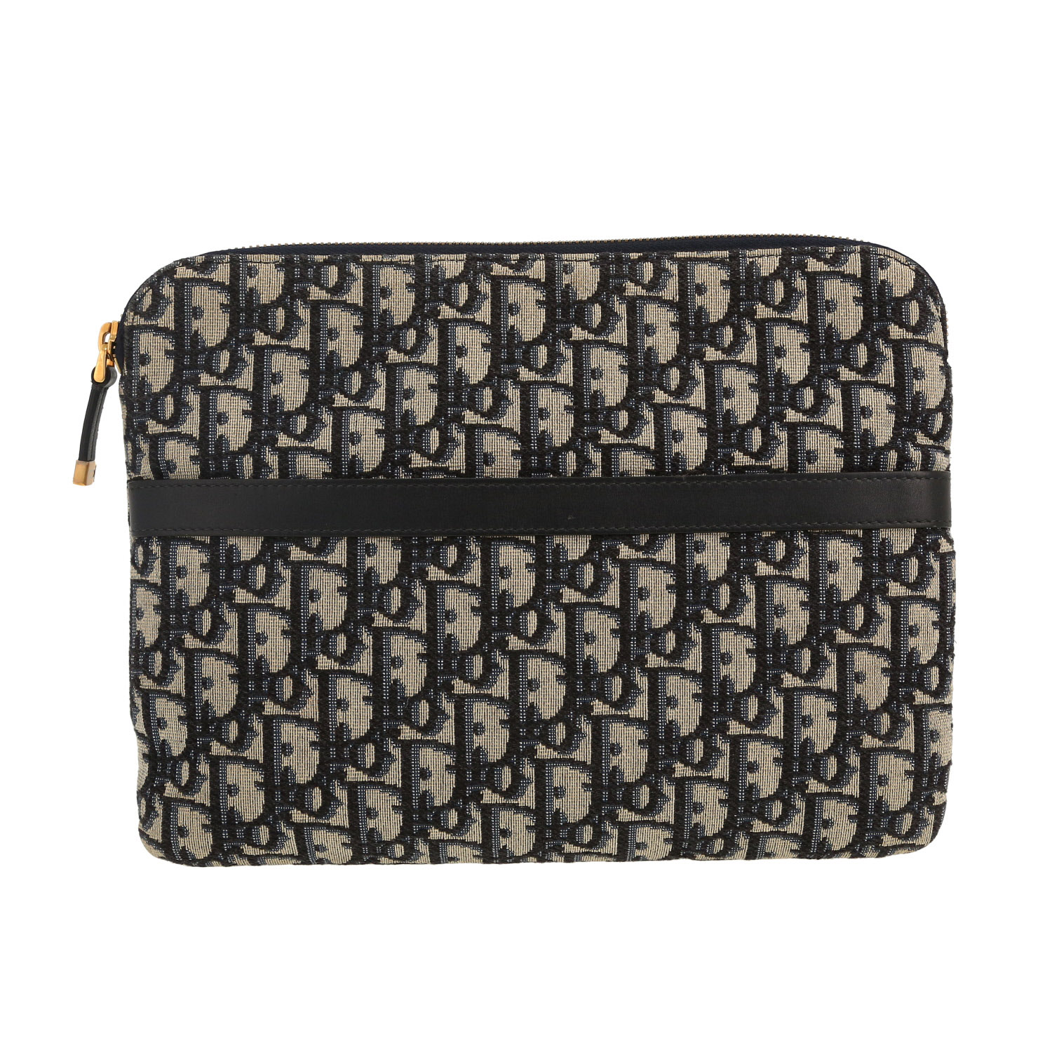 Dior pouch in blue monogram canvas Oblique and blue leather1:1High-quality replica