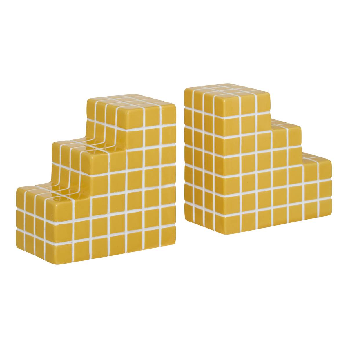 Bookends "Pool" Yellow, H.14.9 cm