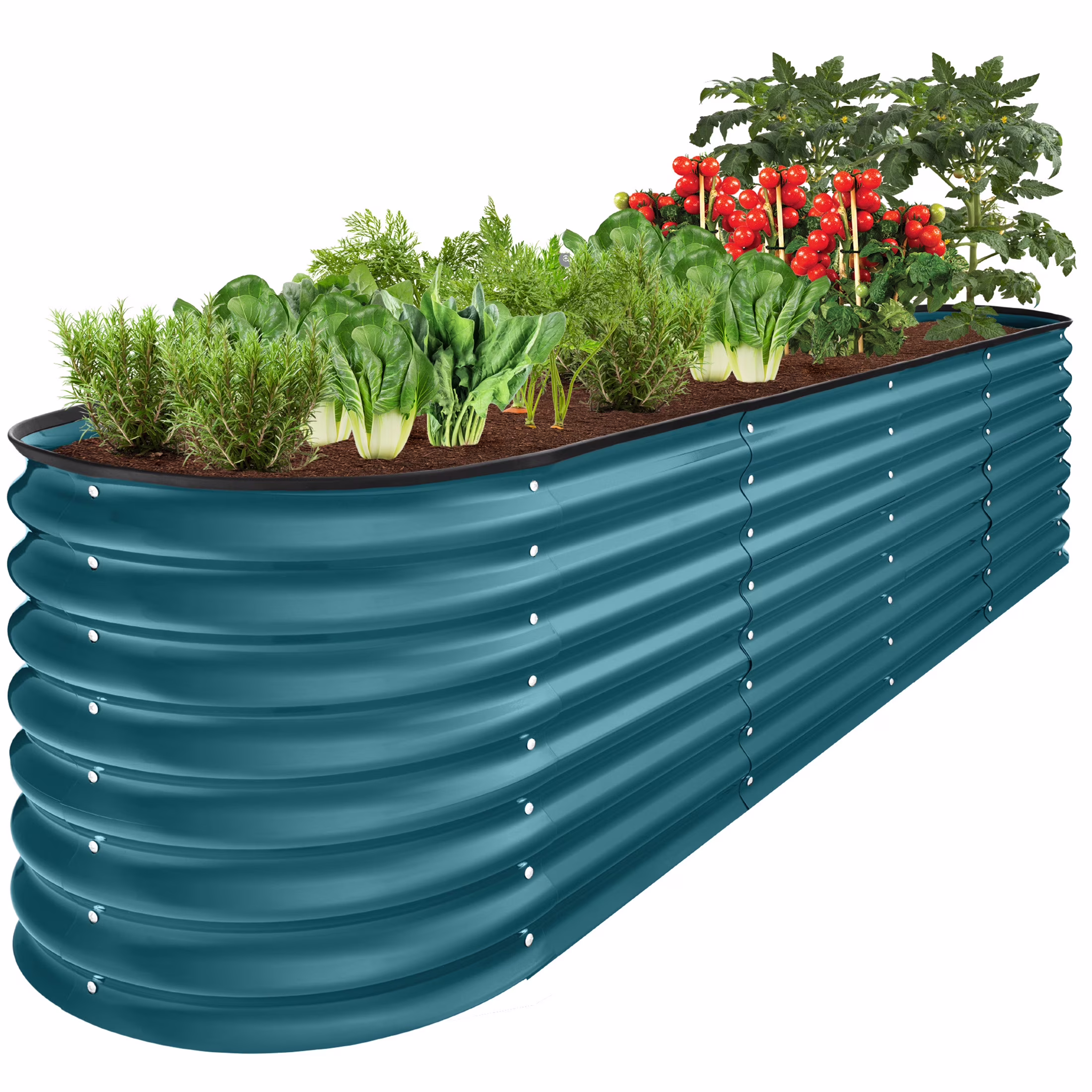 Best Choice Products 8x2x2ft Metal Raised Garden Bed, Oval Outdoor Planter Box w/ 4 Support Bars - Charcoal - Image 13
