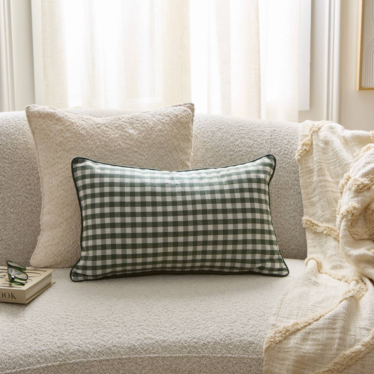 Cushion "Groove" Green, 50x30 cm