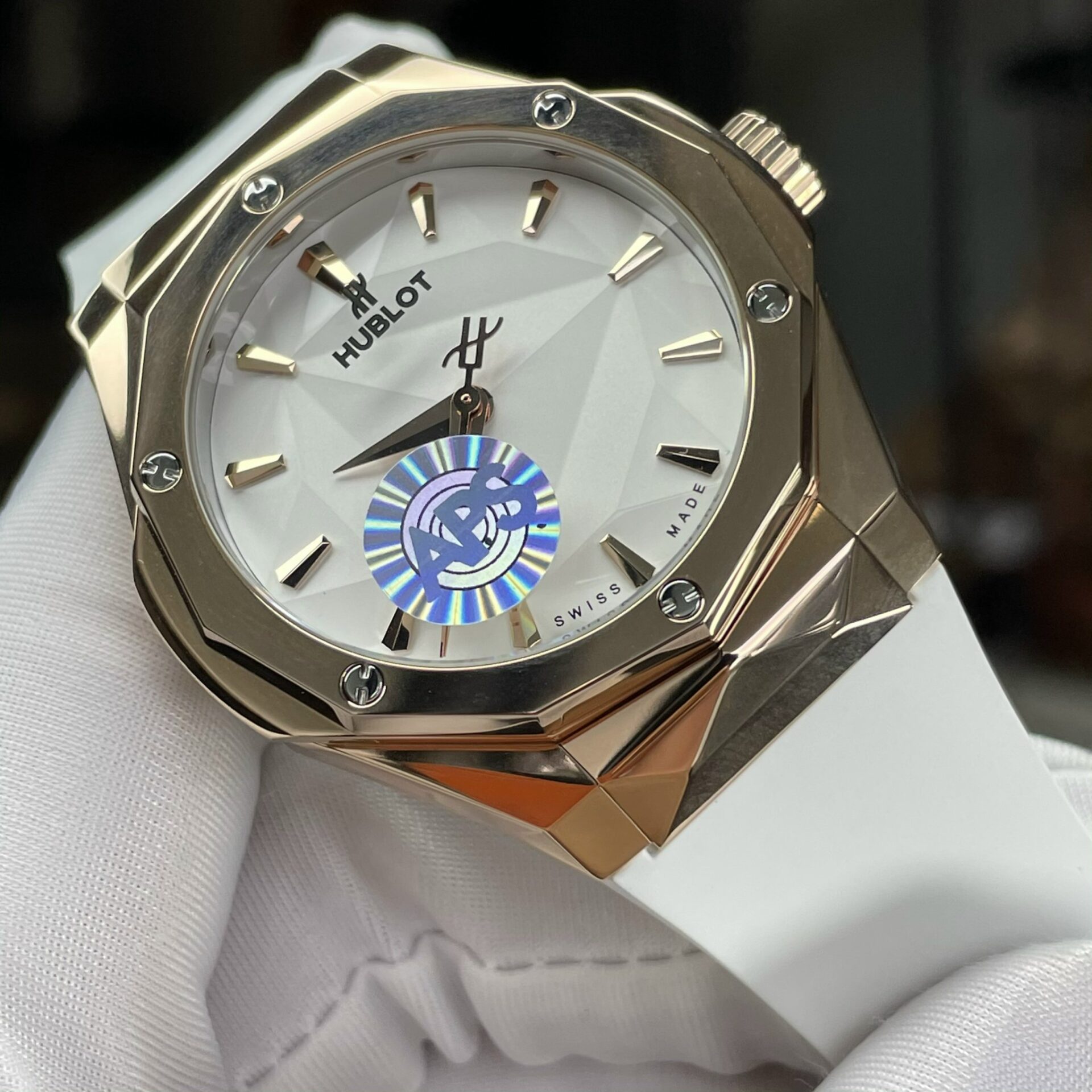 Hublot Replica 1:1 Watch Orlinski King Gold White Rubber Strap APS 40mm - Elite Watch Atelier