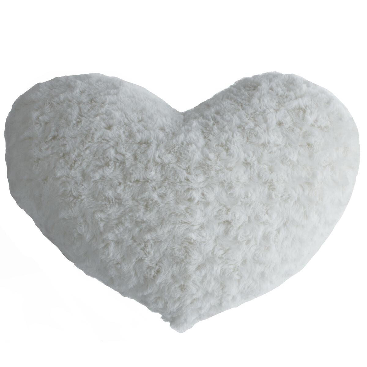 Cushion "Heart", bouclette Ivory white, 28x36 cm