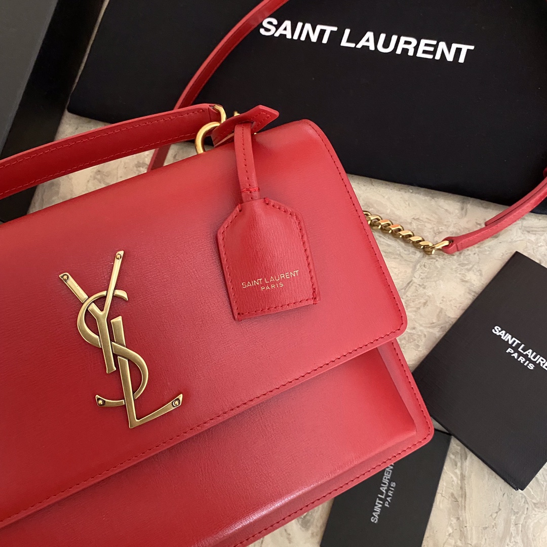 MEDIUM SUNSET SATCHEL IN SMOOTH LEATHER1:1High-quality replica