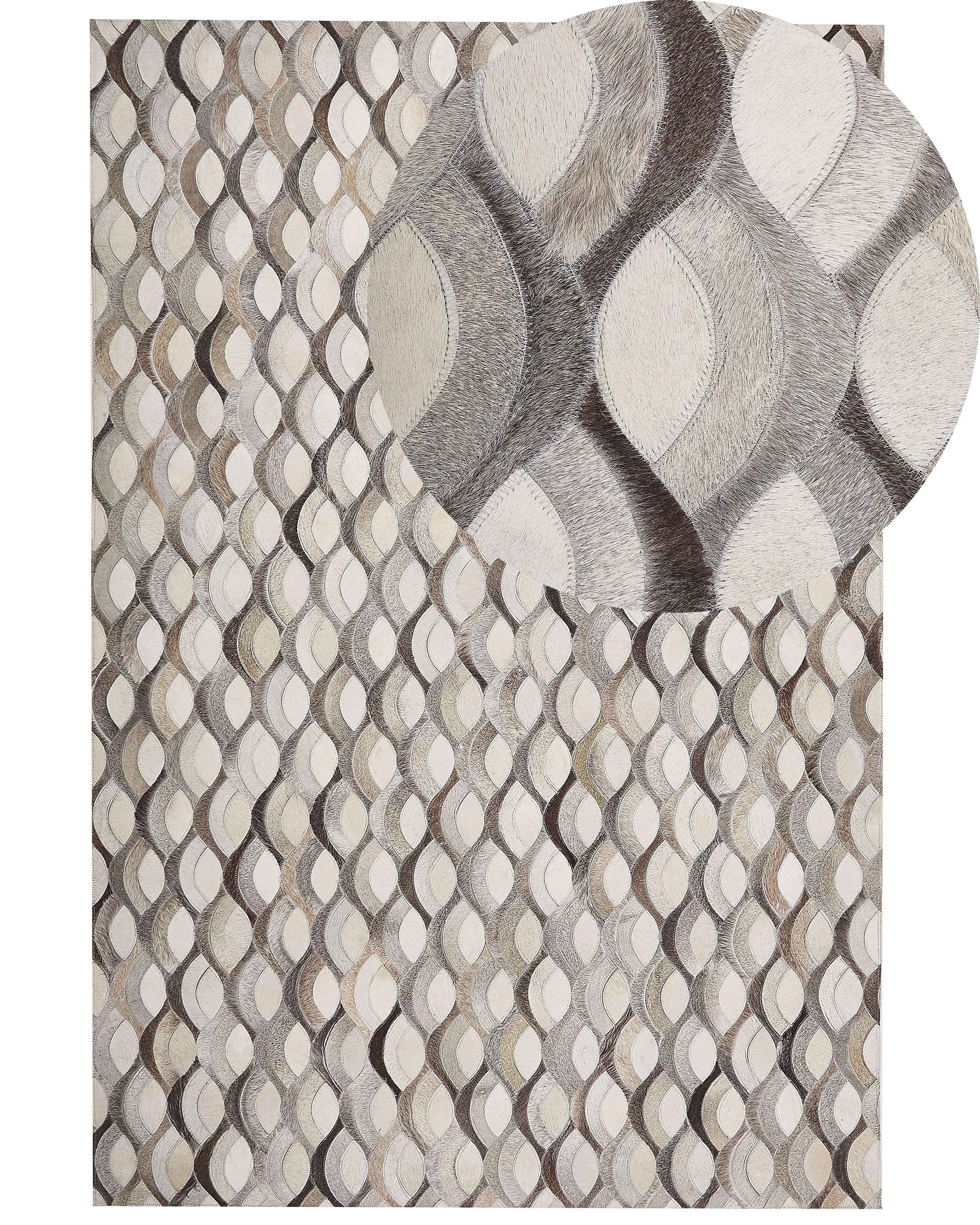 Rug KIRCA Beige 160 x 230 cm Leather