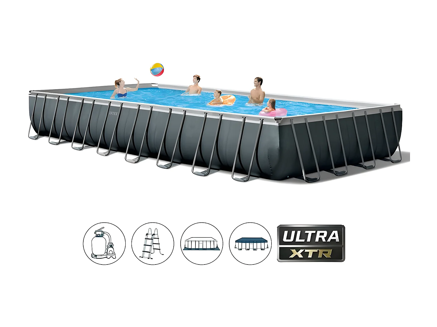Piscine tubulaire rectangulaire Intex Ultra XTR 9,75 x 4,88 x 1,32 m-B07LH4W56B