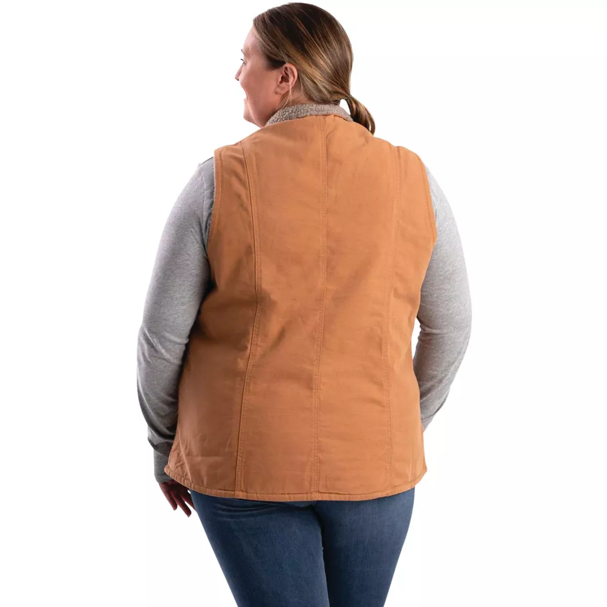 Berne Softstone Women's Medium Brown Duck Sherpa-Lined Vest