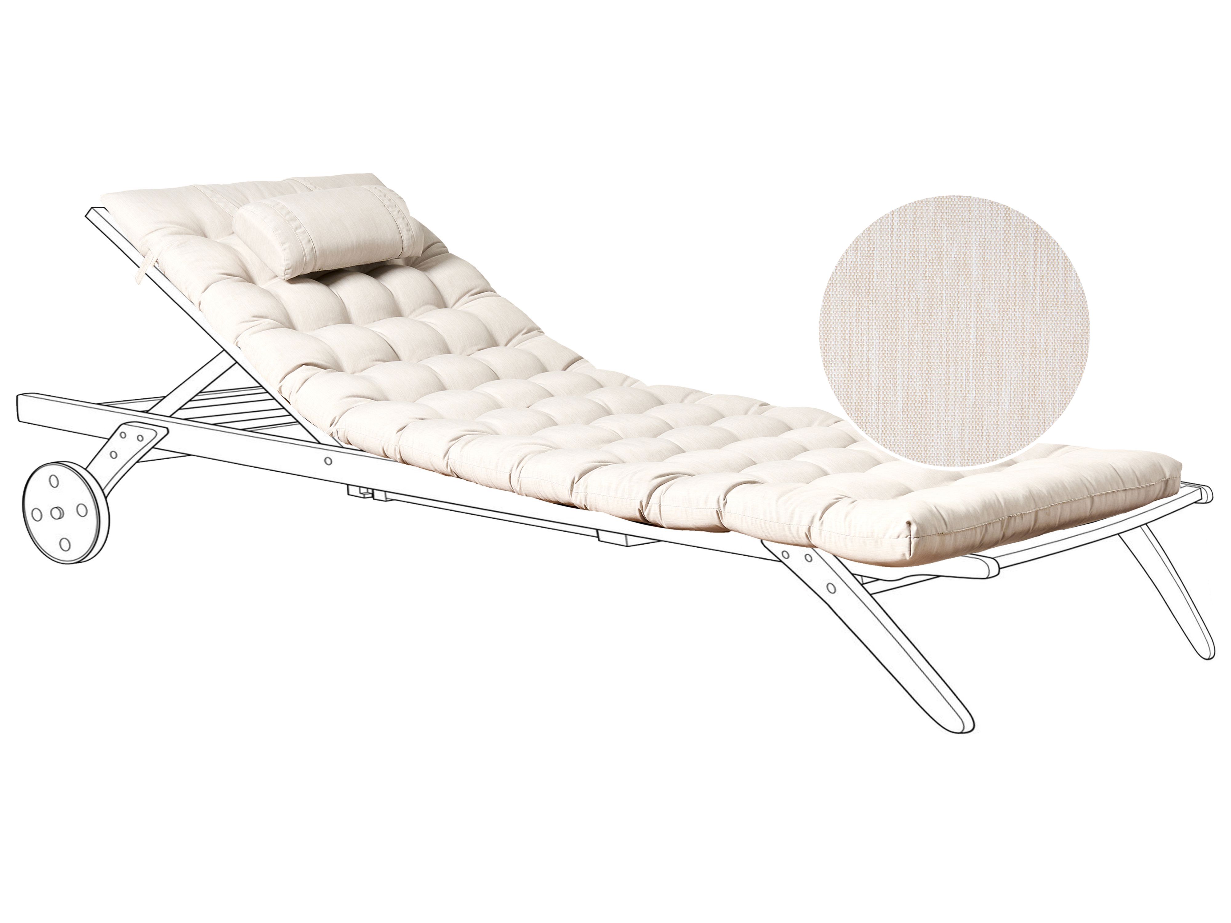 Sun Lounger Pad Cushion CESANA PREMIUM Light Beige