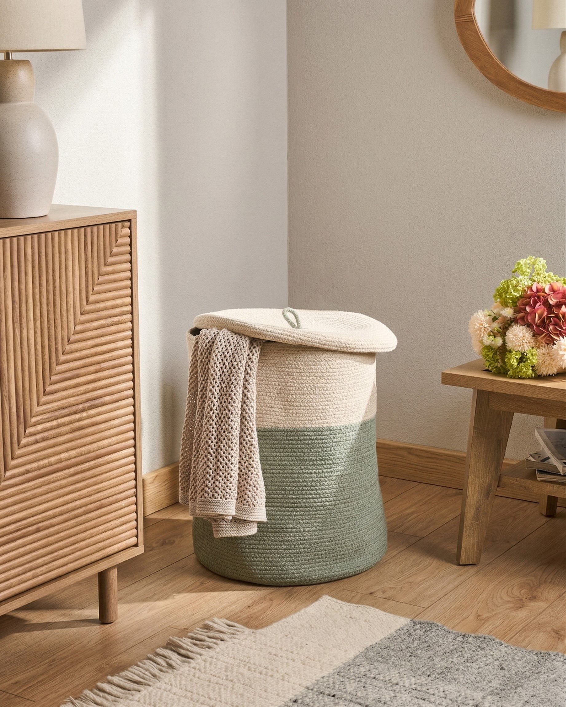 Basket SILOPI Cotton Beige/ Green
