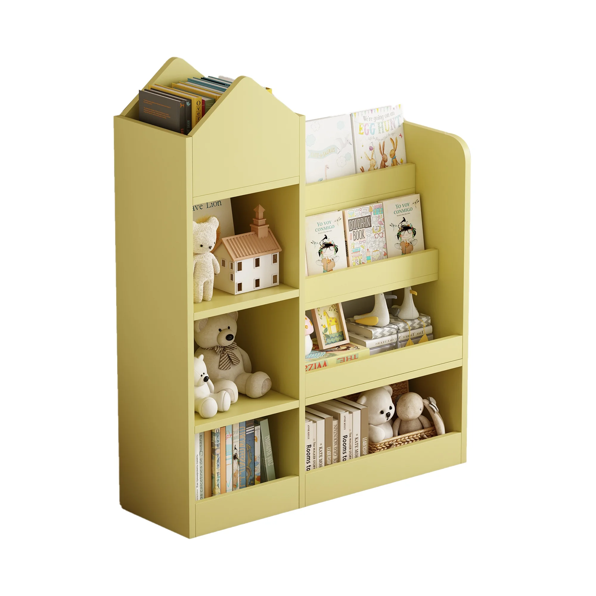 PORKISS Bookshelf for Kids, Wood Kids Bookcase with Toy Storage Organizer, Freestanding Book Shelf with 6 Compartments and 2 Baskets Bins for Kids Bedroom, Nursery, Playroom, Natural - Image 20