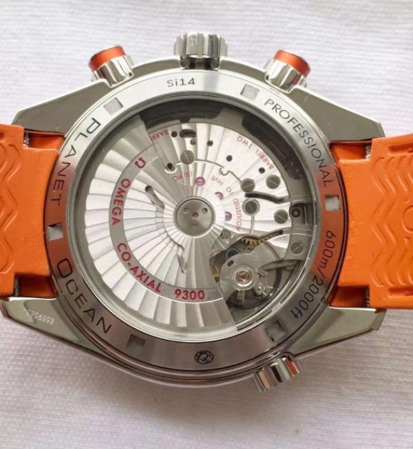 Replica Omega Planet Ocean 45mm Chrono Orange Bezel Black Dial Rubber Strap A9300 - Top club