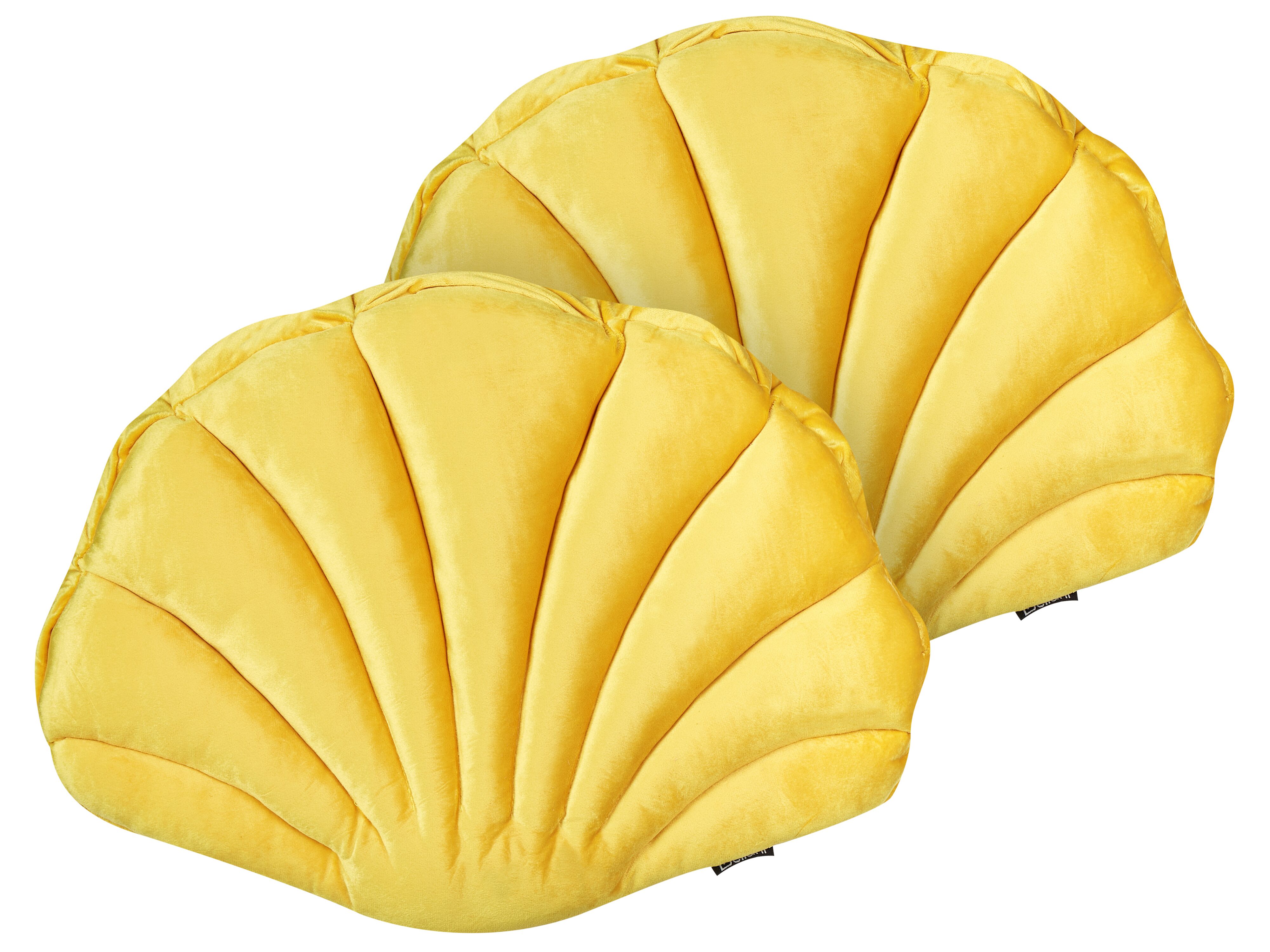Set of 2 Decorative Cushions CONSOLIDA Velvet 47 x 35 cm Yellow Solid