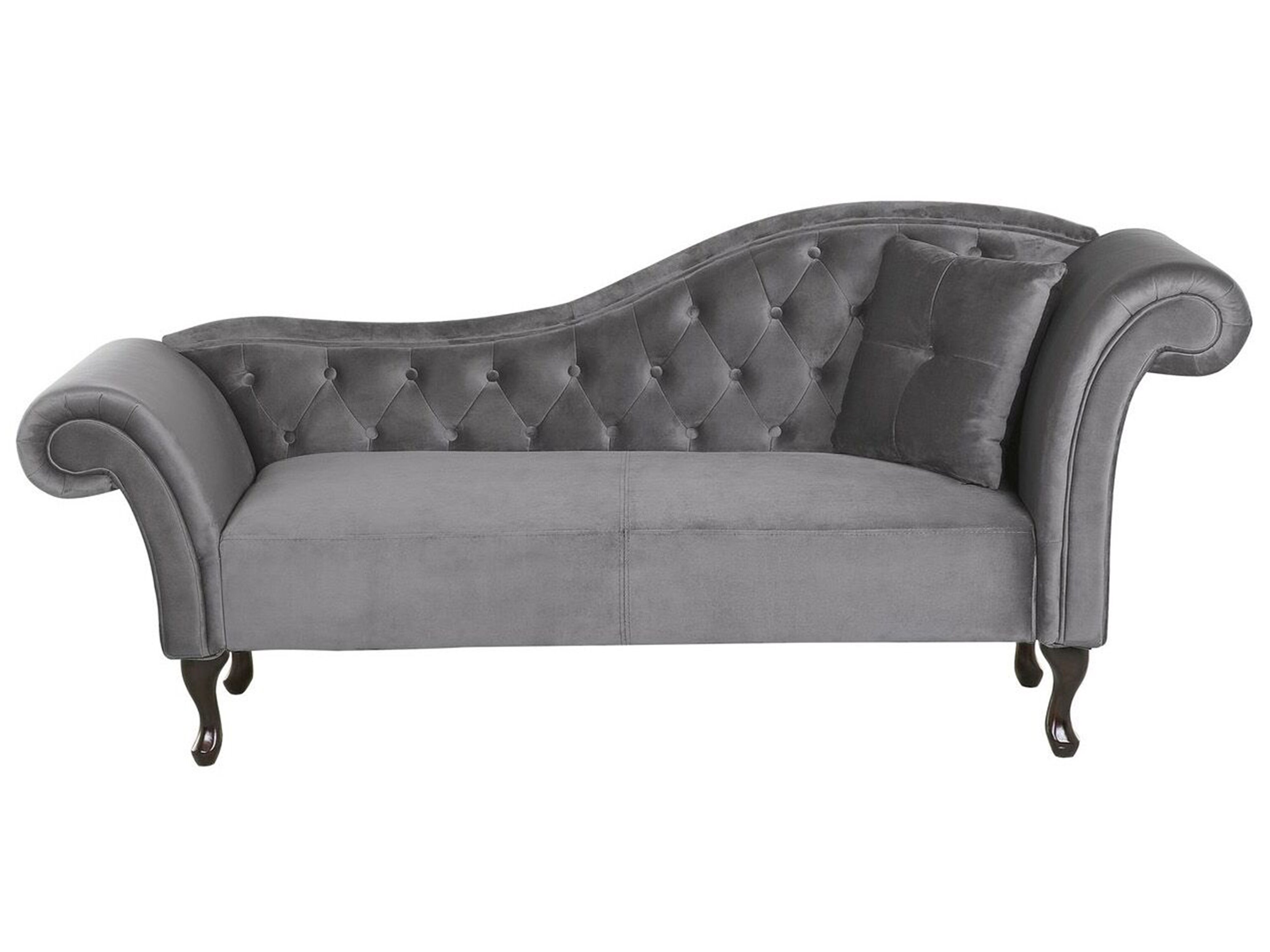 Right-Hand Chaise Lounge LATTES Velvet Grey