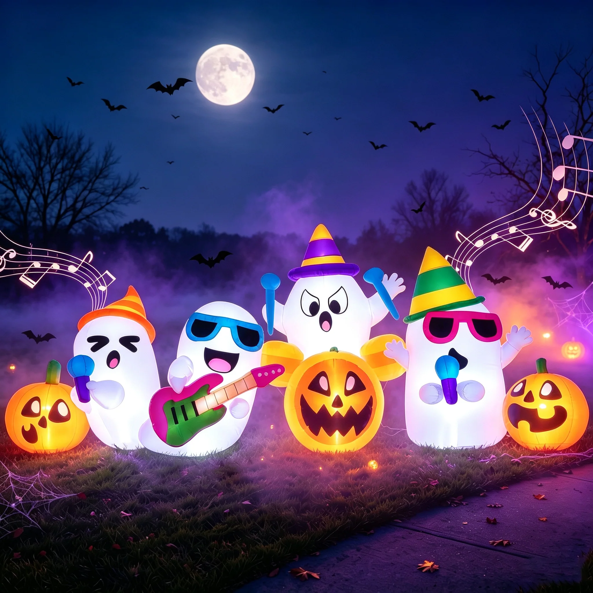 Joyfy 5ft Halloween Inflatables Light up Cute Ghost - Image 2 Joyfy 5ft Halloween Inflatables Light up Cute Ghost - Image 2