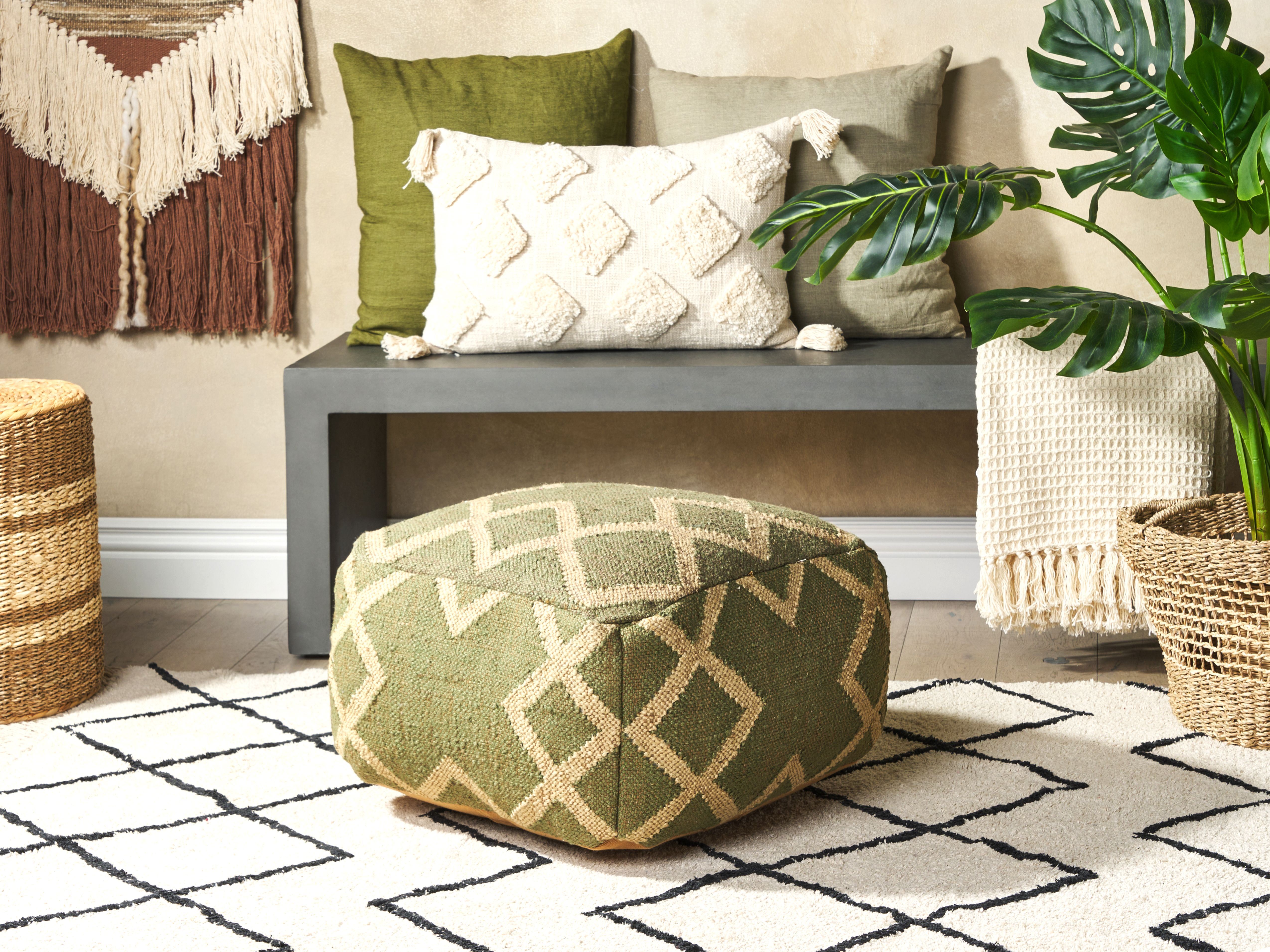 Pouffe GOPI Jute Green