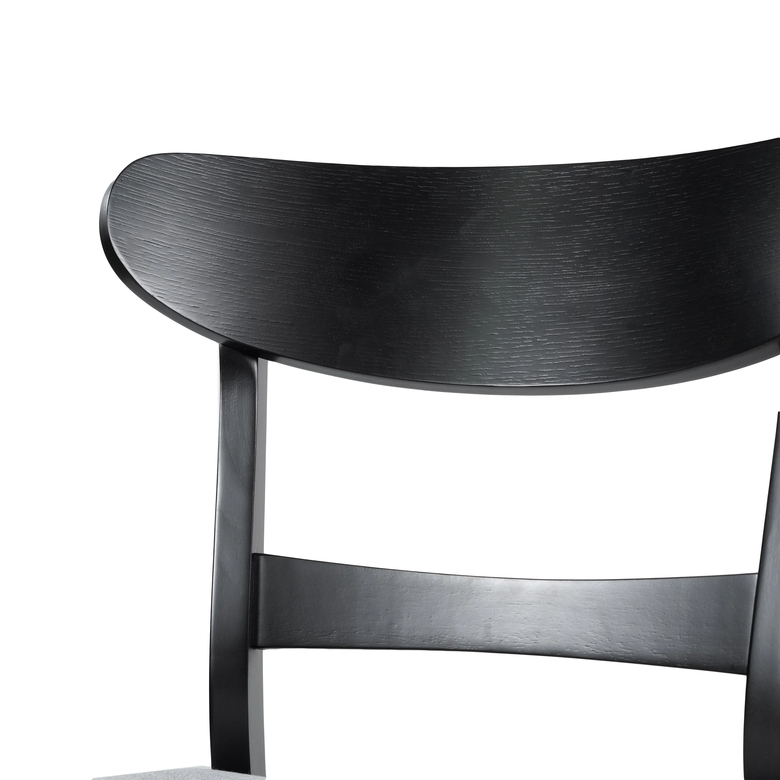 GDFSTUDIO Mid Century Modern Fabric Upholstered Rubberwood Dining Chairs, Set of 2, Dark Gray and Walnut - Image 17