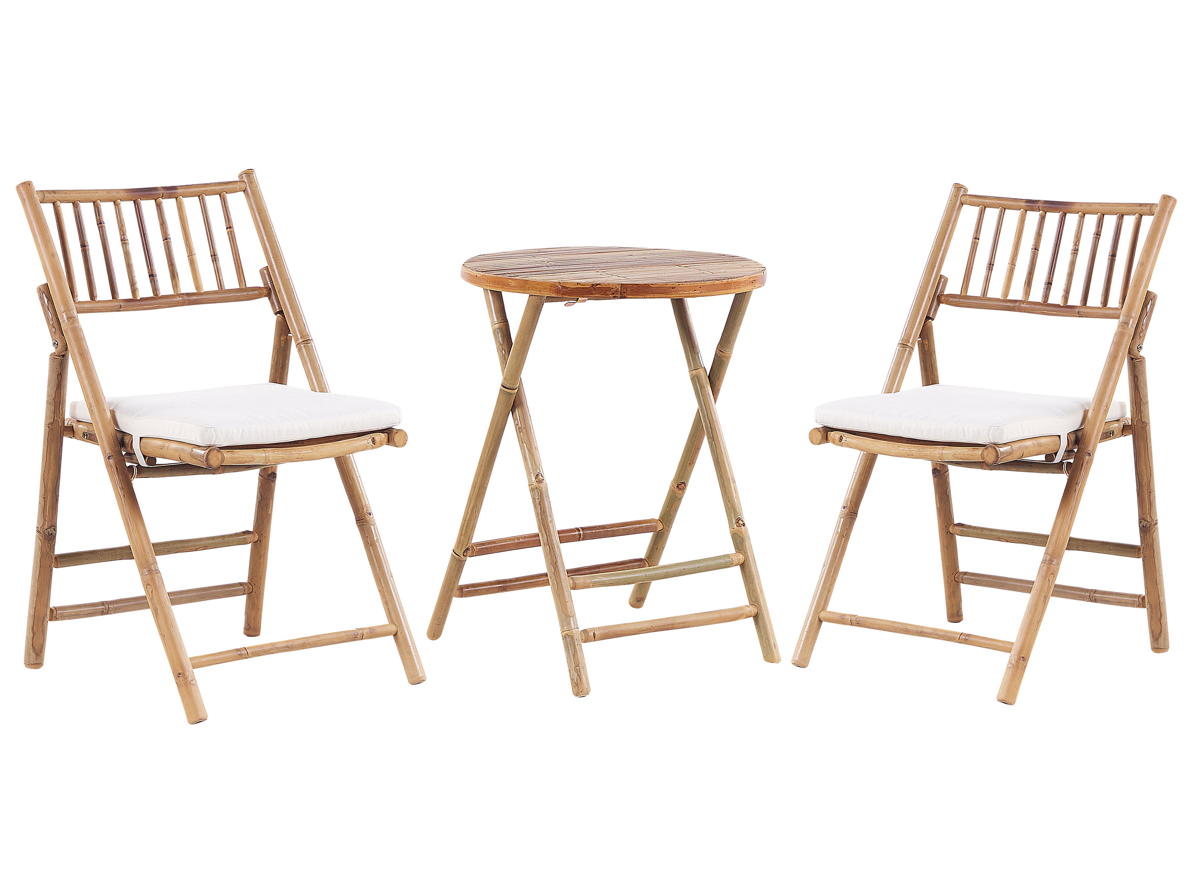 Bistro Set Folding SAVELLETRI Bamboo Brown