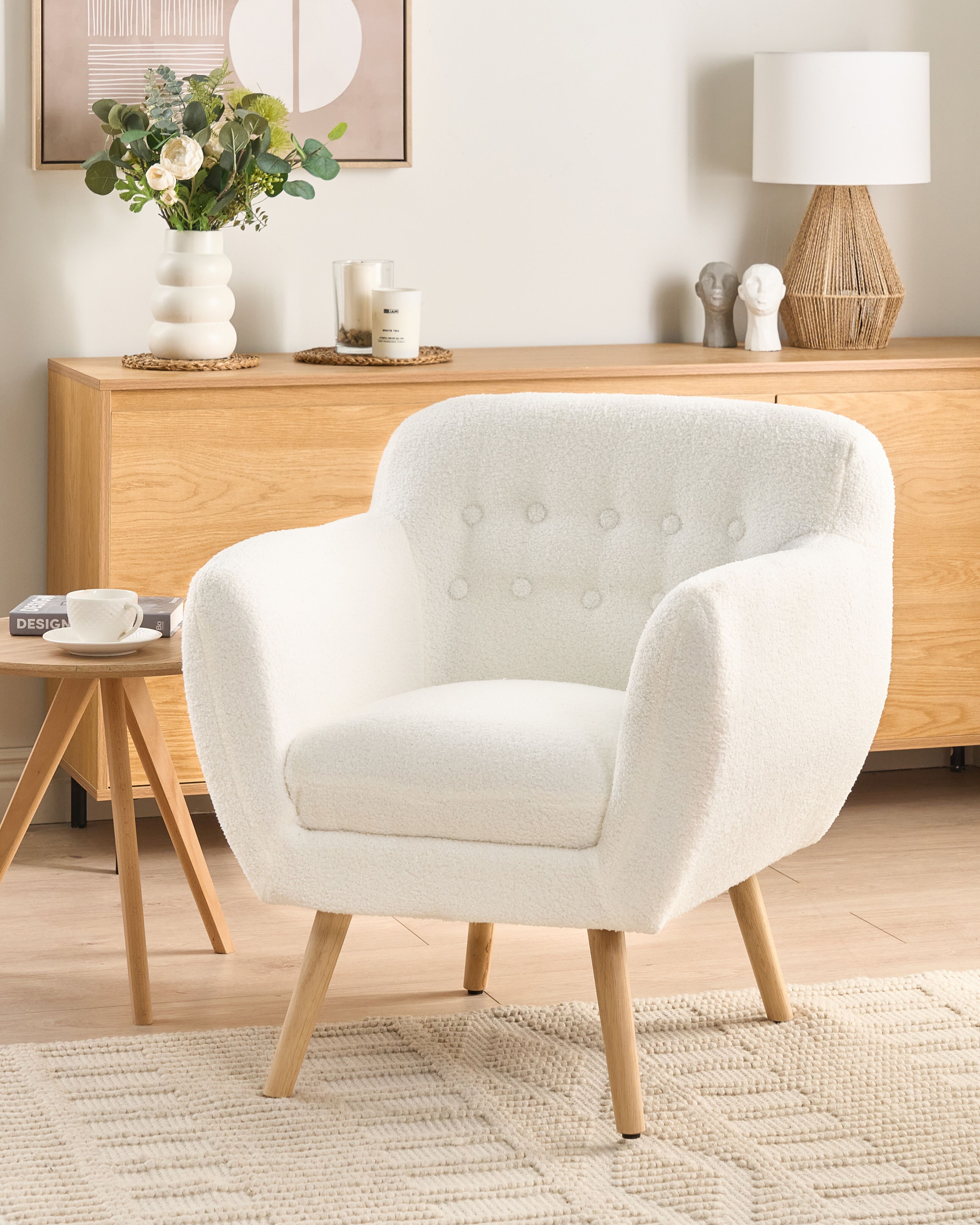 Armchair MELBY Boucle White
