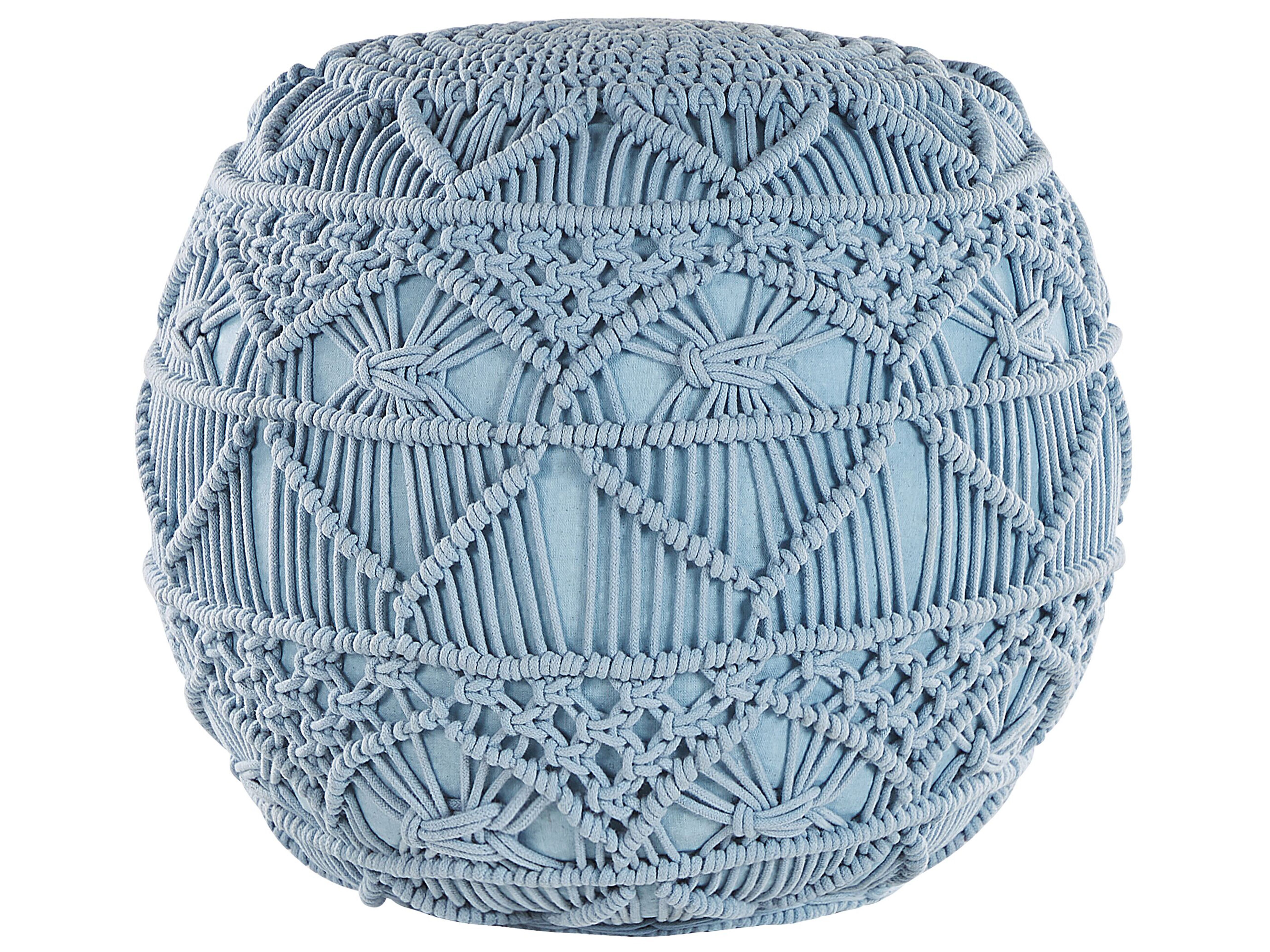 Pouffe Macramé KAYSERI Cotton Blue