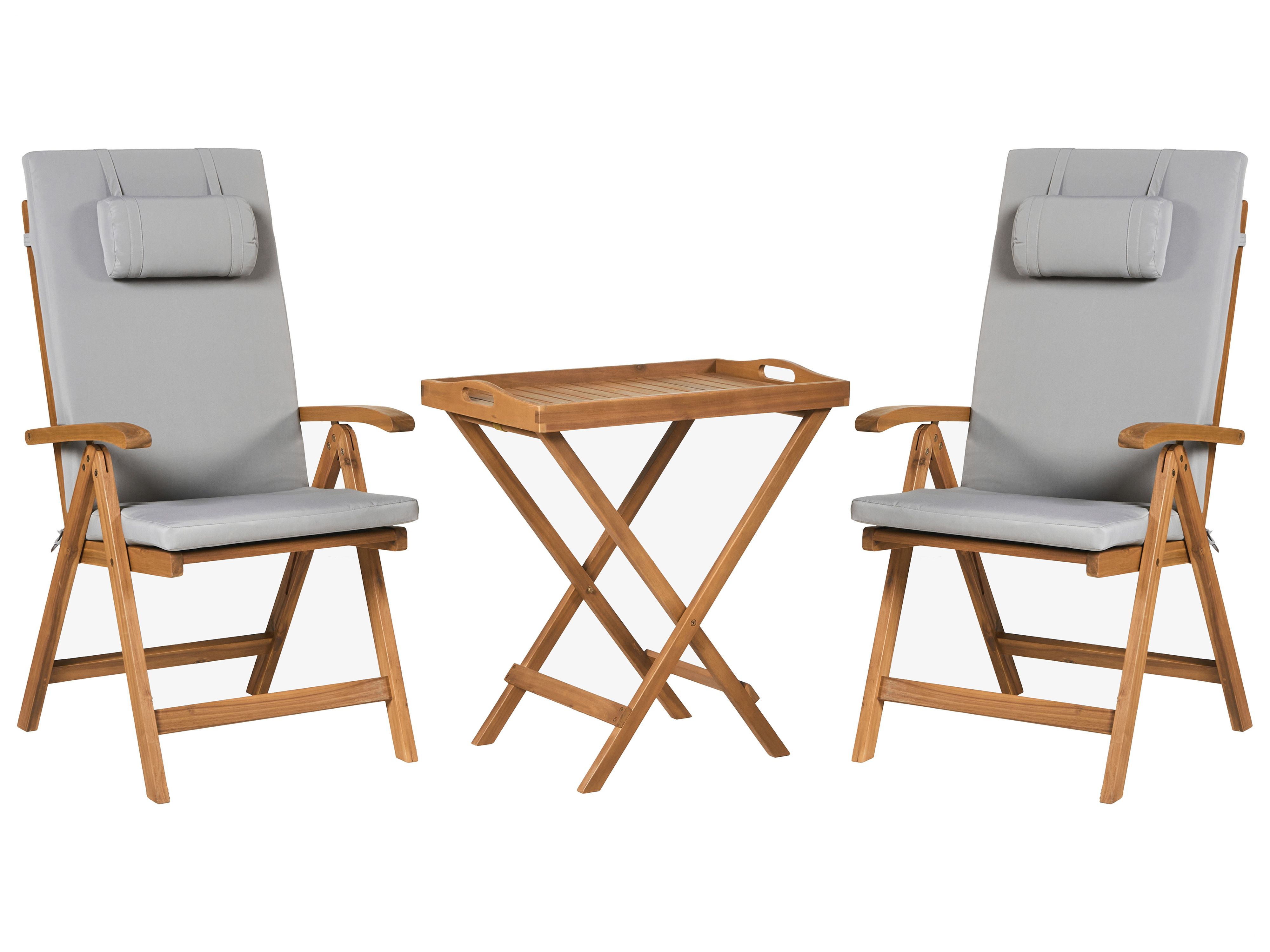 Bistro Set JAVA PREMIUIM Acacia Wood Light Grey
