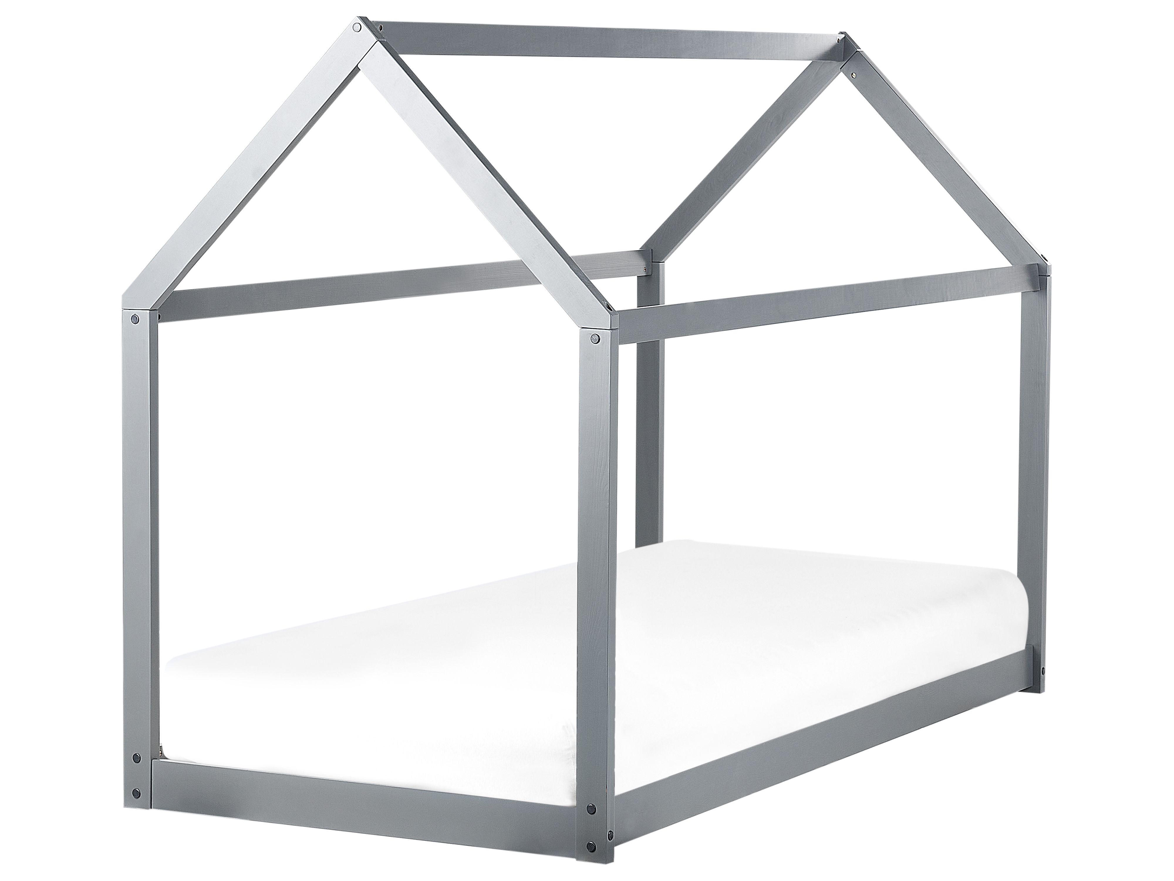 Kids Bed House Pine Wood TOSSE 90 x 200 cm (EU Single) Grey