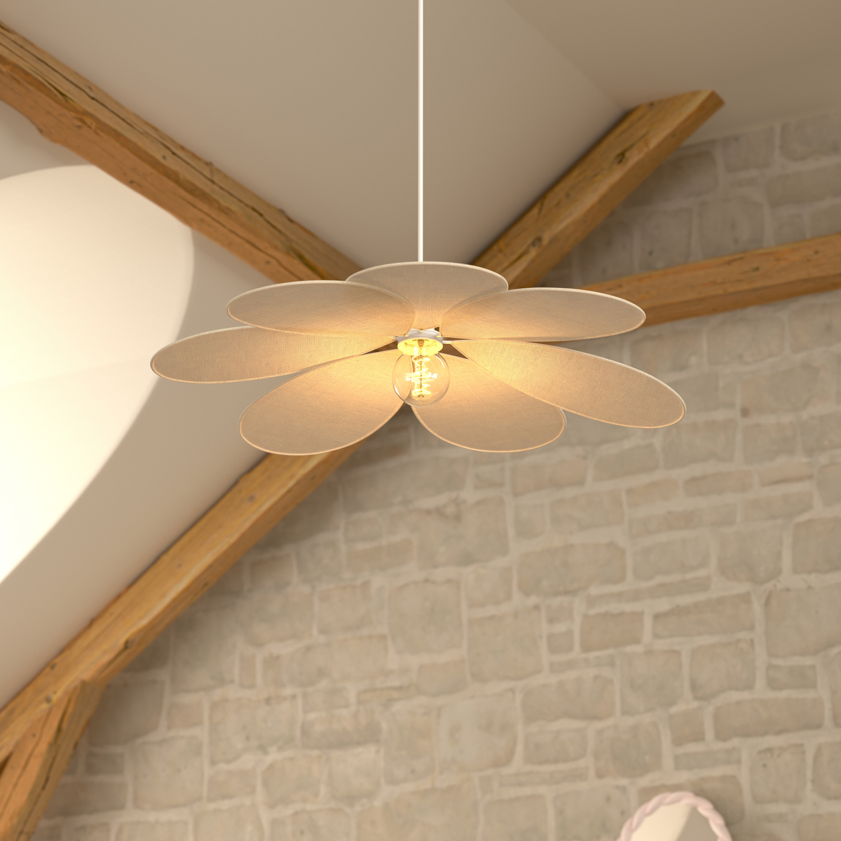 Petal pendant light "Naya" Beige, &Oslash; 100 cm
