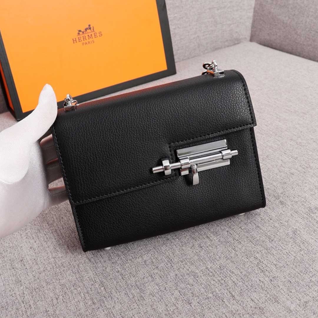 Replica Hermes Verrou Chaine Mini Bag Beige/Black/Brown1:1High-quality replica