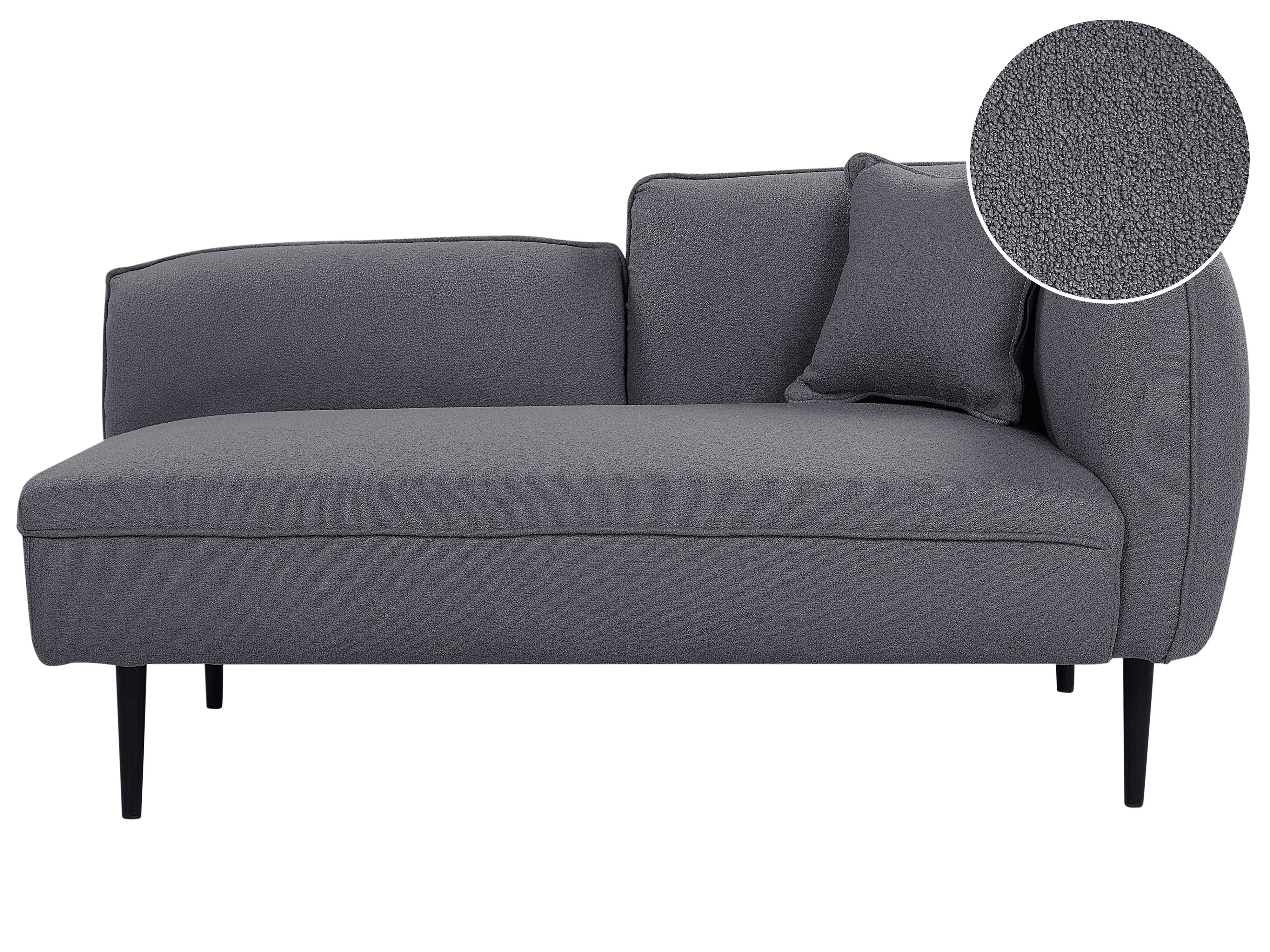 Right-Hand Chaise Lounge CHEVANNES Boucle Dark Grey