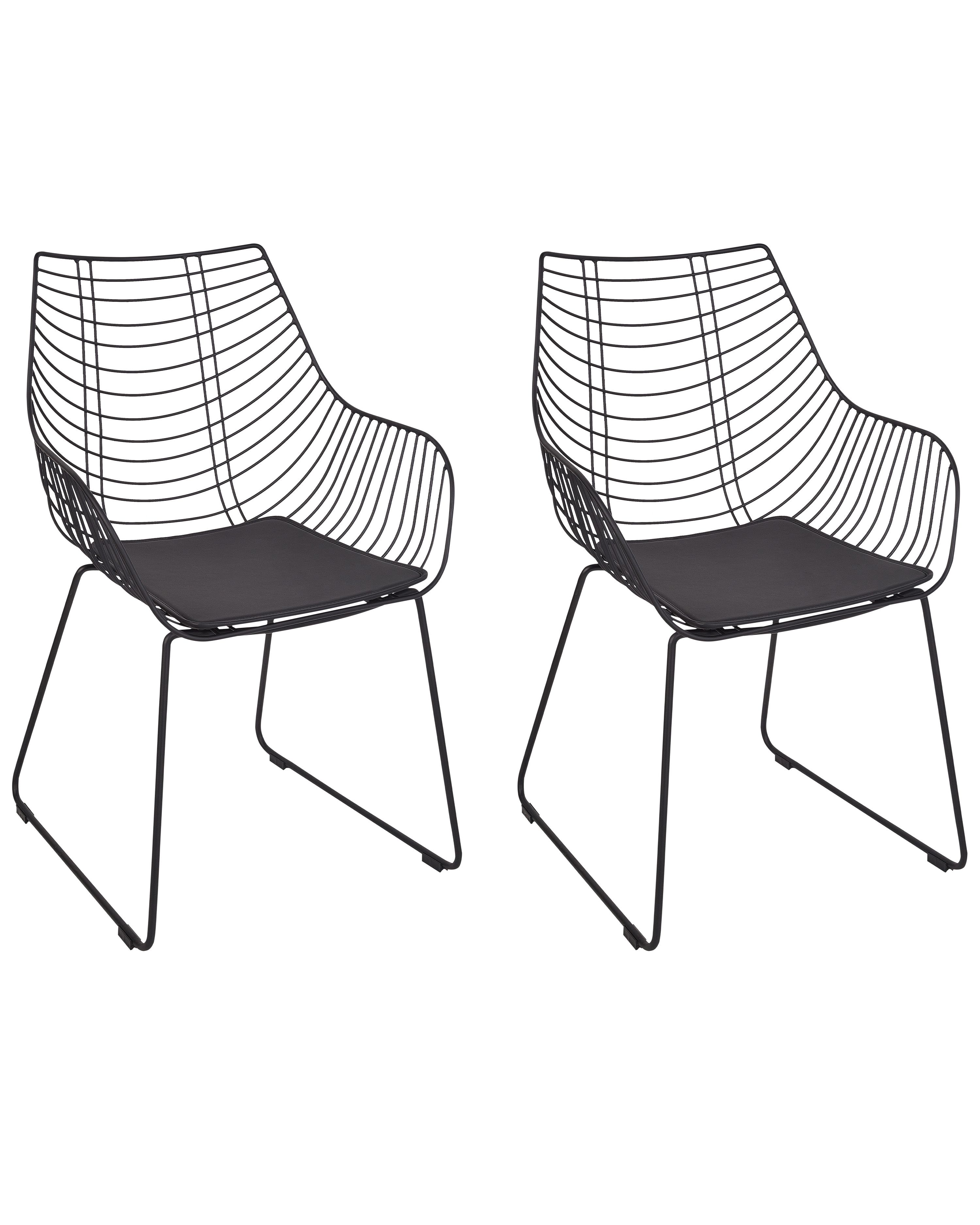 Set of 2 Dining Chairs ANNAPOLIS Metal Black