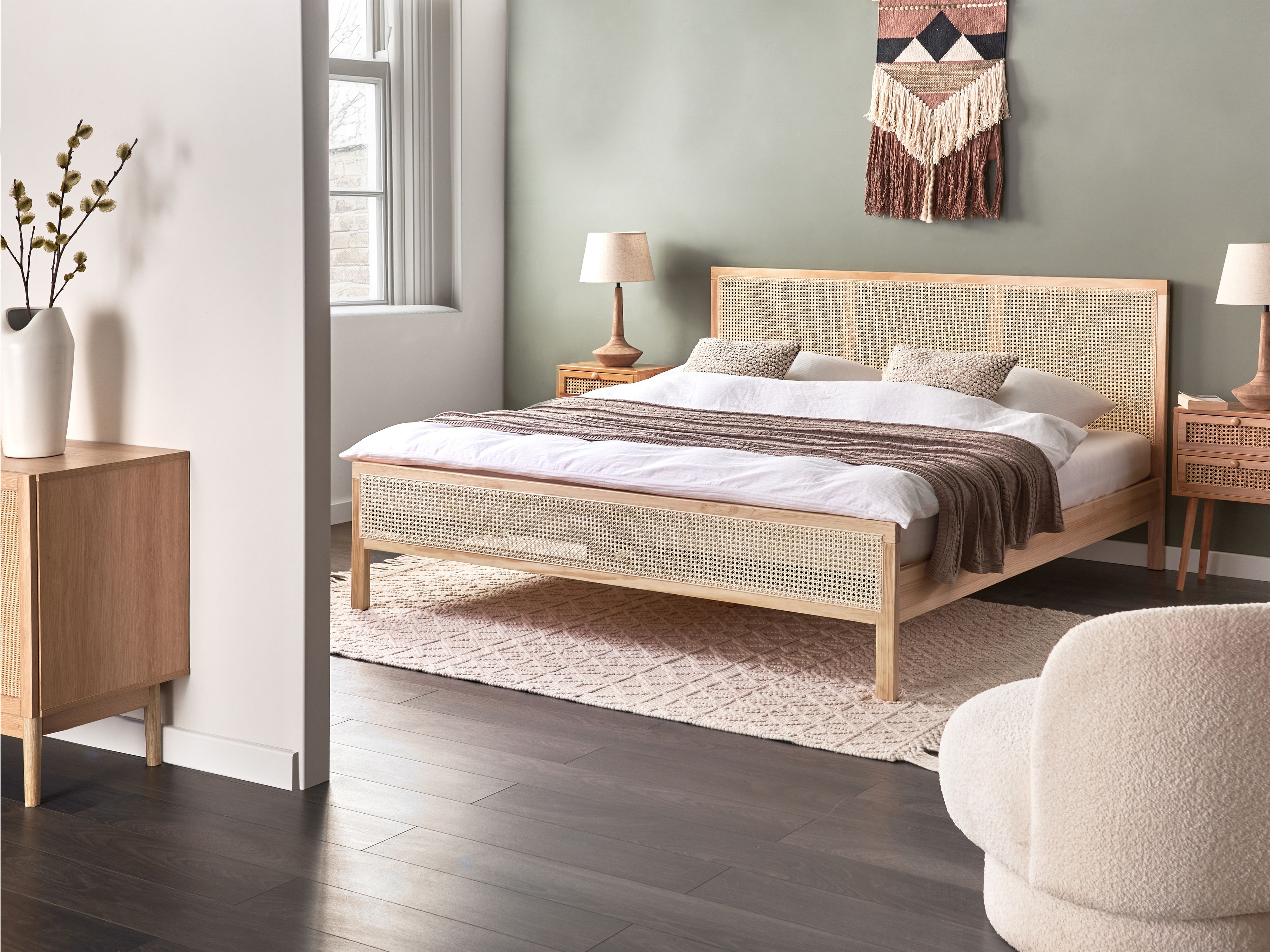Bed Pine Wood SALERNAS 180 x 200 cm (EU Super King) Light Brown