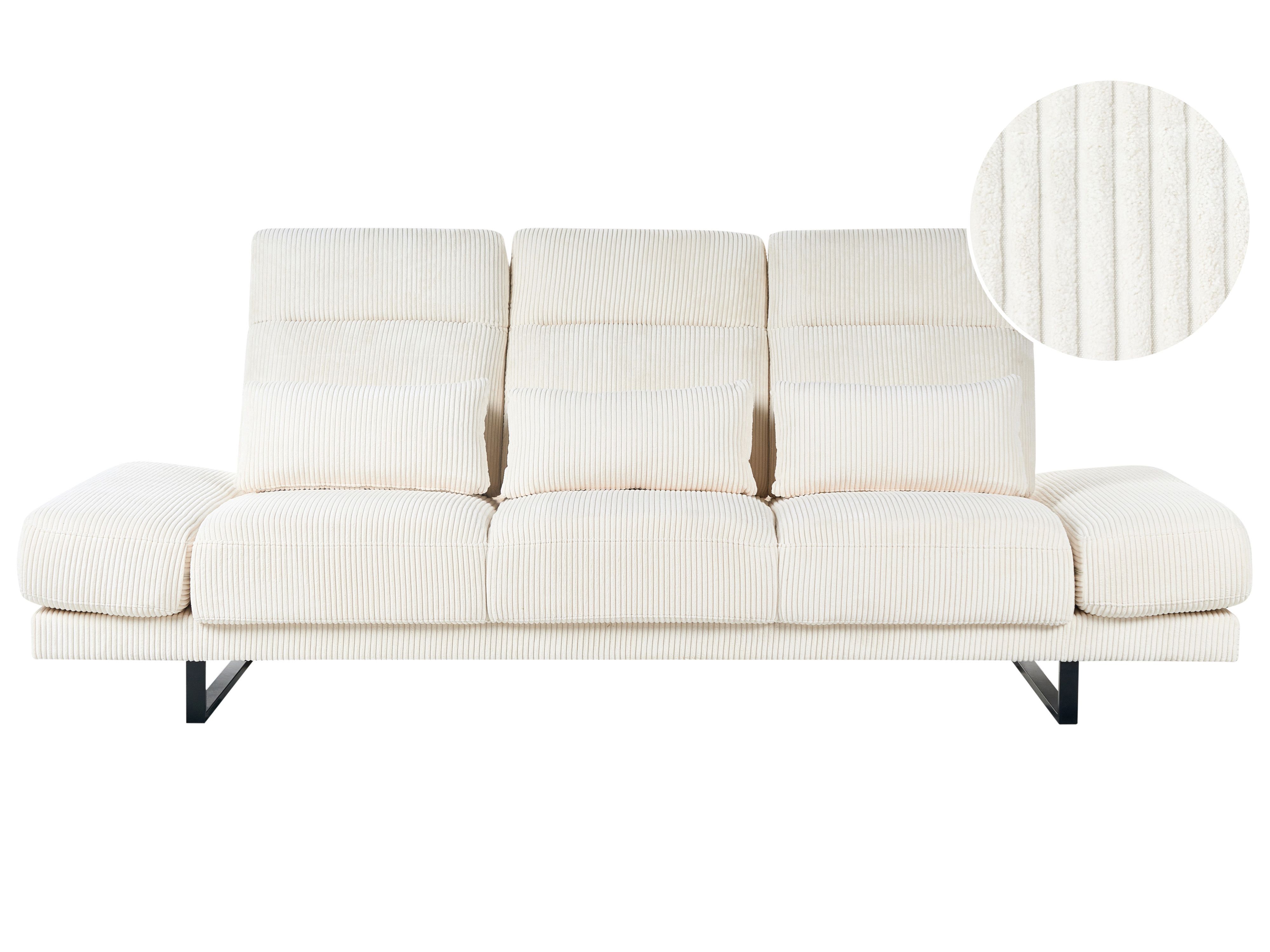 Sofa 3 Seater IKAST Corduroy Light Beige
