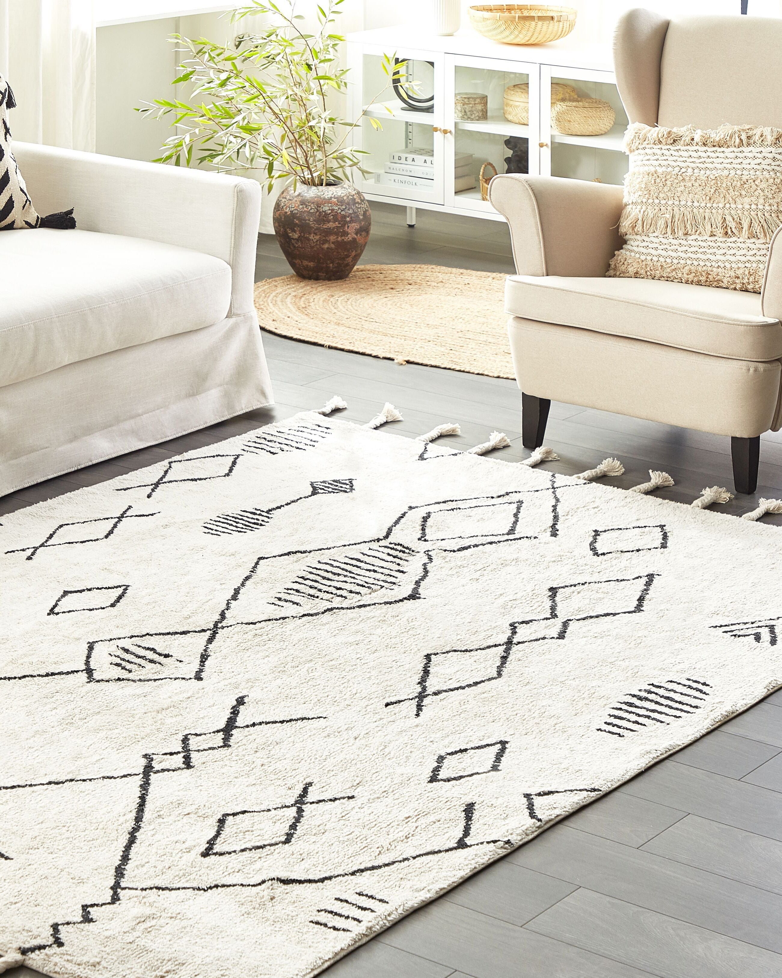 Rug KEBIR Off-White 160 x 230 cm Cotton